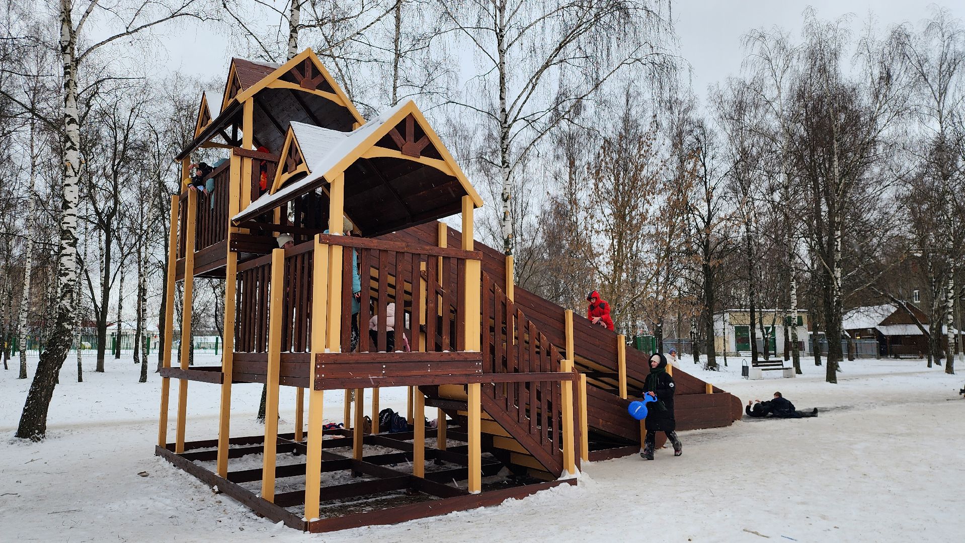 зимние активности, зимние развлечения, детская горка, Старая Купавна, Богородский городской округ, вертикалки,