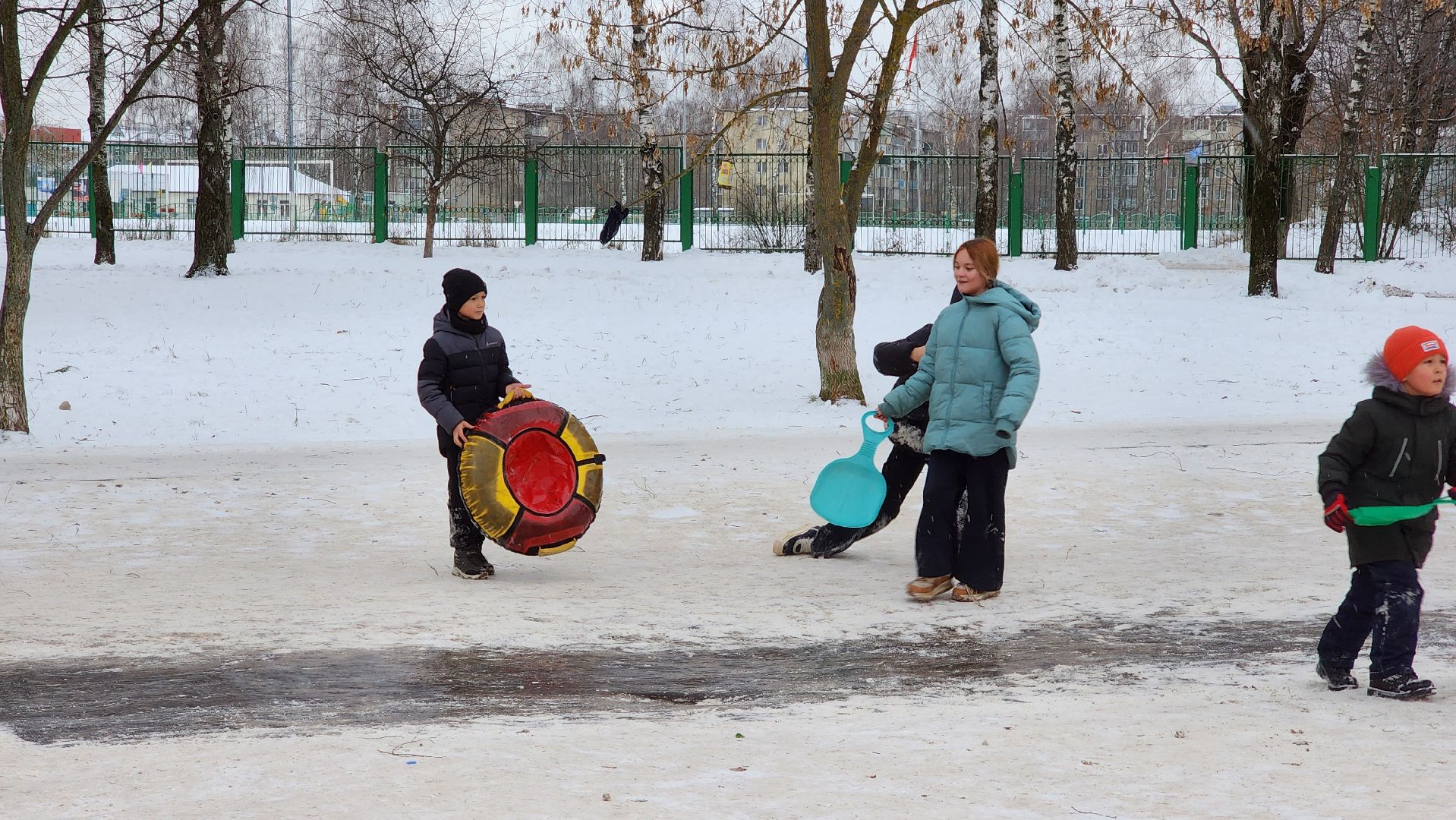 зимние активности, зимние развлечения, детская горка, Старая Купавна, Богородский городской округ, вертикалки,