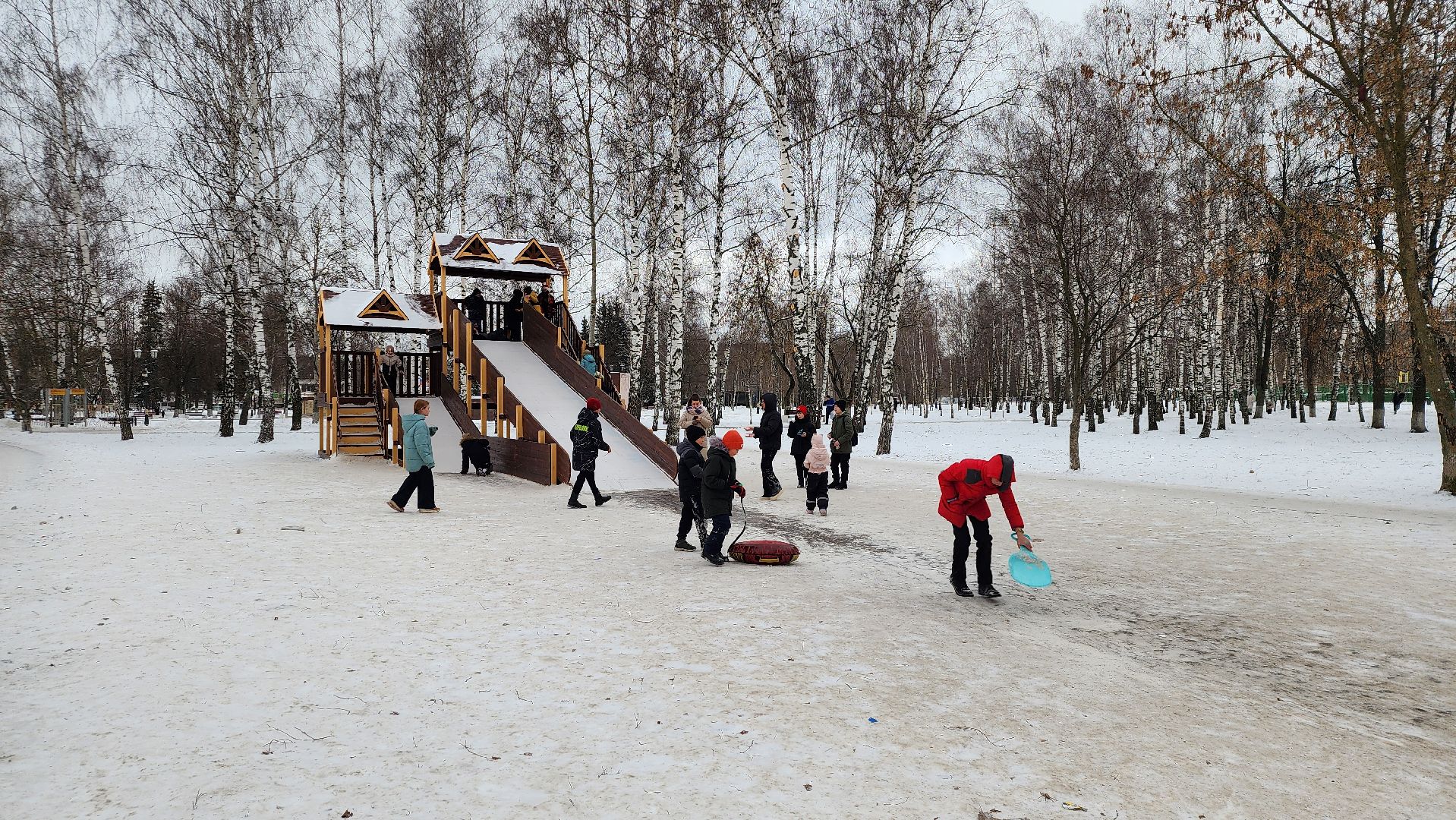 зимние активности, зимние развлечения, детская горка, Старая Купавна, Богородский городской округ, вертикалки,