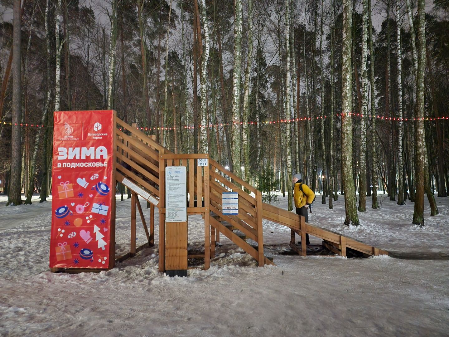 жители, общество, ногинск, центральный парк, зимние активности, горка, горка для тюбинга, вертикалки,