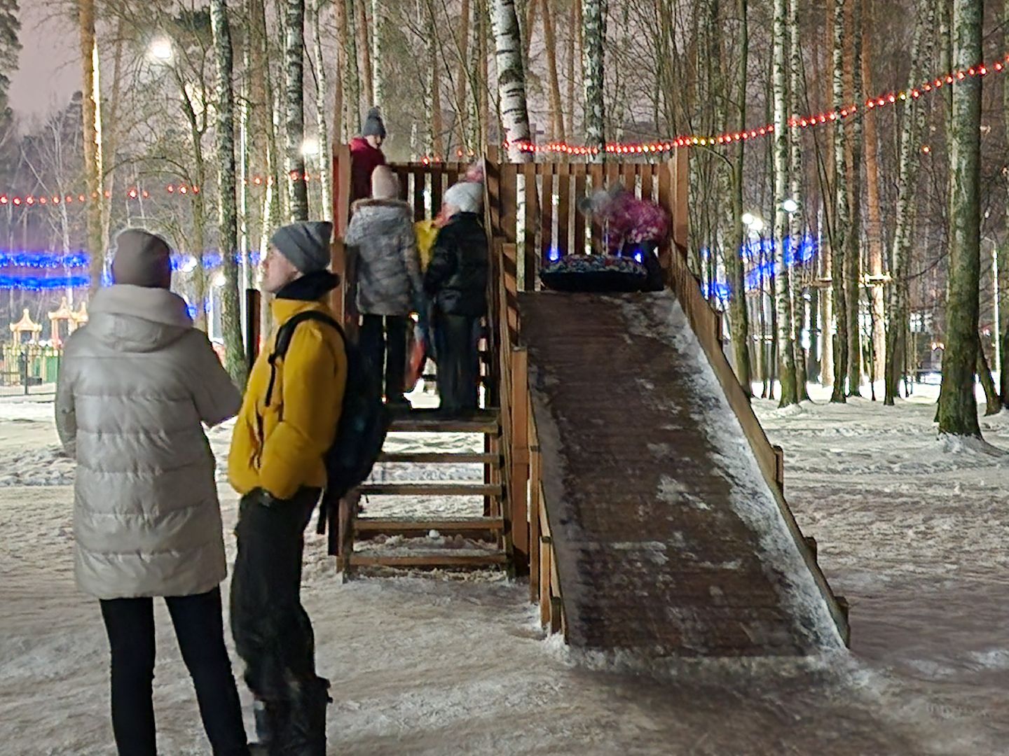 жители, общество, ногинск, центральный парк, зимние активности, горка, горка для тюбинга, вертикалки,