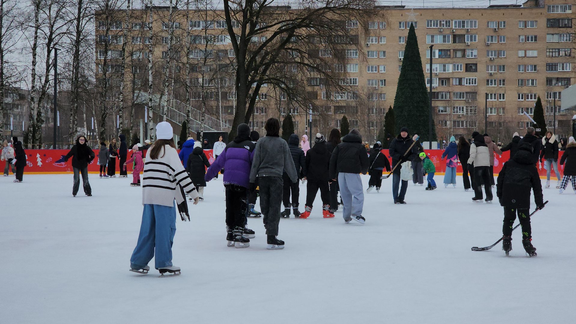 зима в парке, Лобня, Каток, вертикалки,