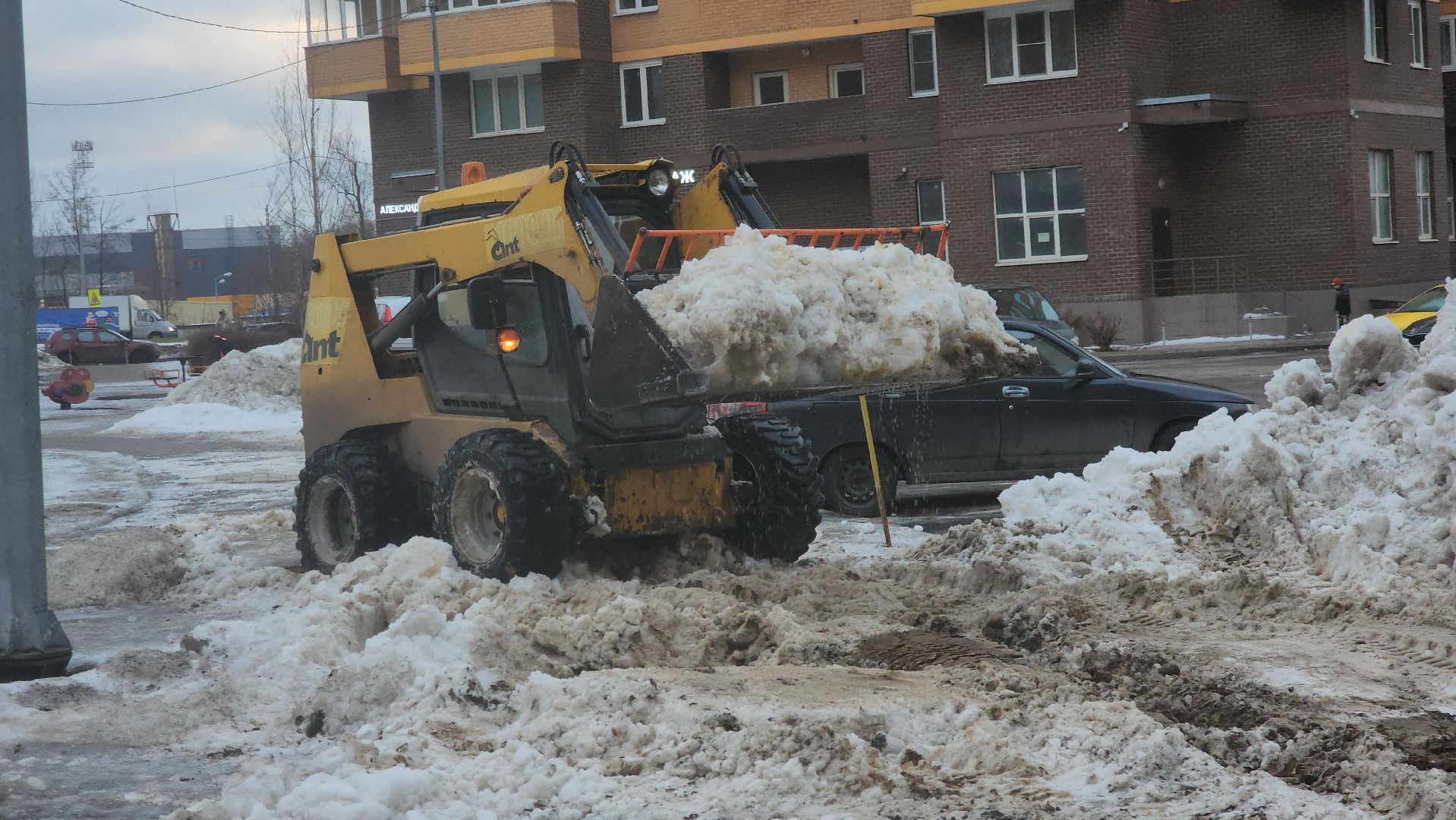 долгопрудный, мбу благоустройство, новые водники, вывоз снега, погрузчик, самосвал, вертикалки,