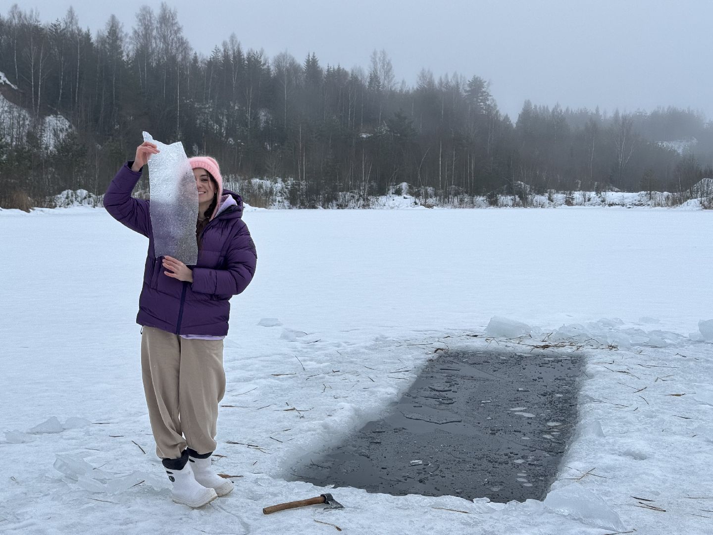 шаховская, окунание, закаливание, зима,