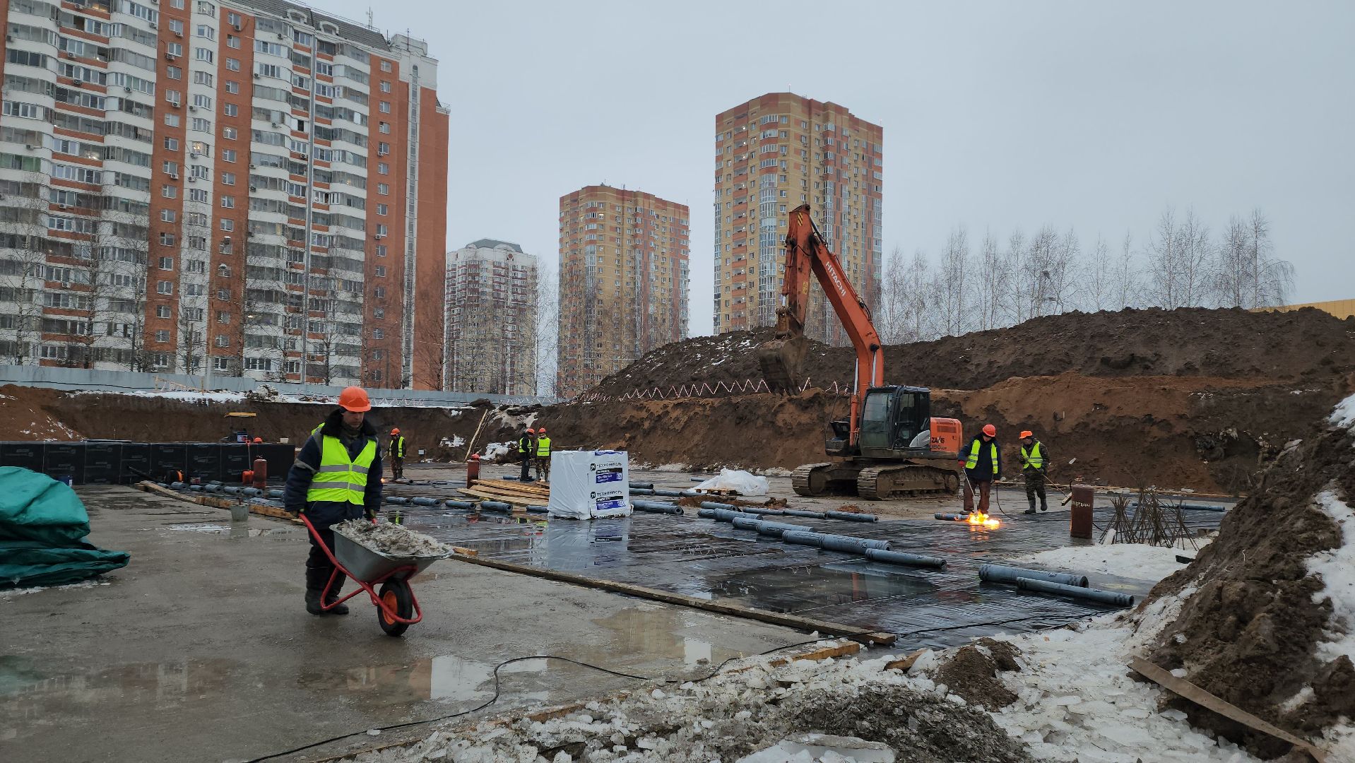 фок с бассейном, Строительство, Бассейн, Лобня, вертикалки,