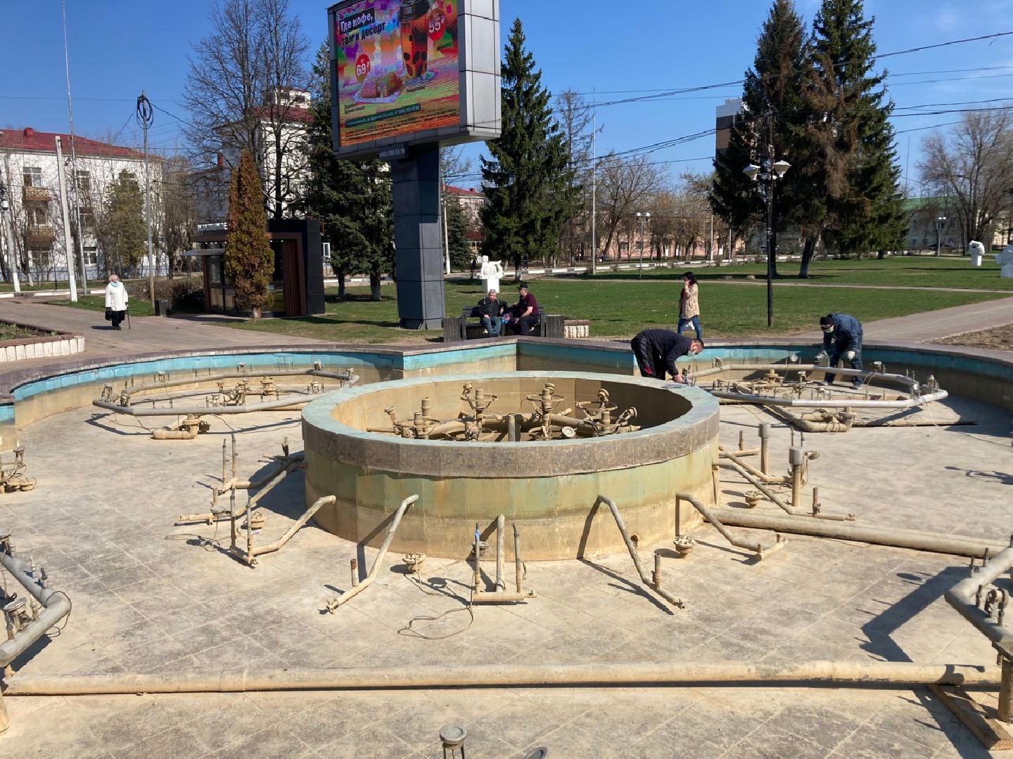 Солнечногорск, благоустройство, фонтан, Советская площадь, центр