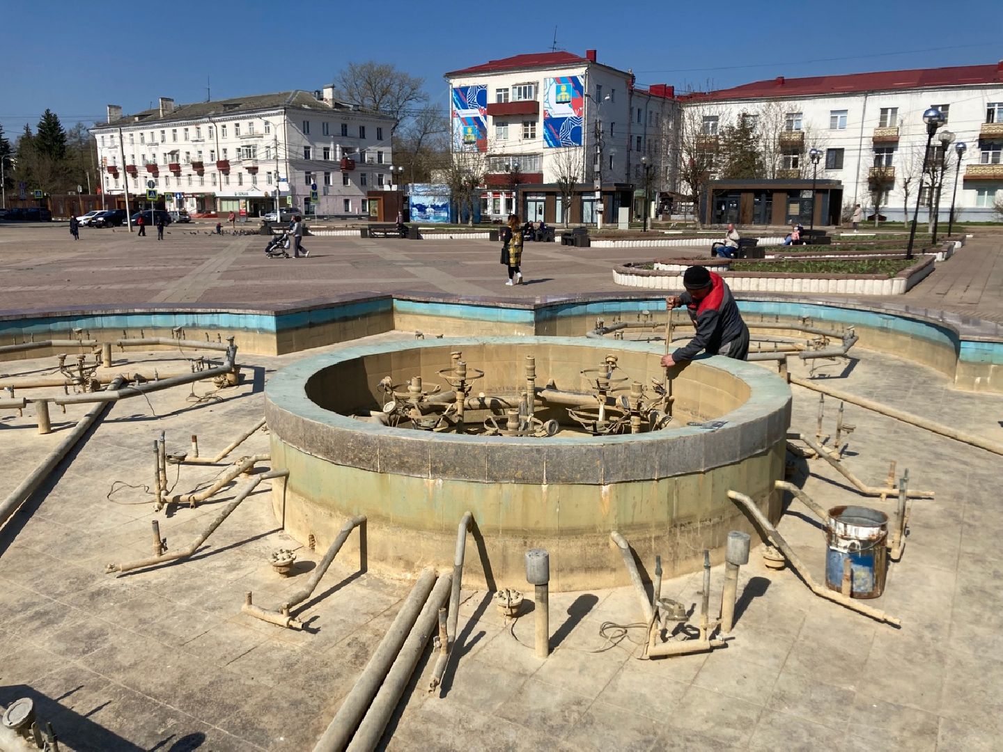 Солнечногорск, благоустройство, фонтан, Советская площадь, центр