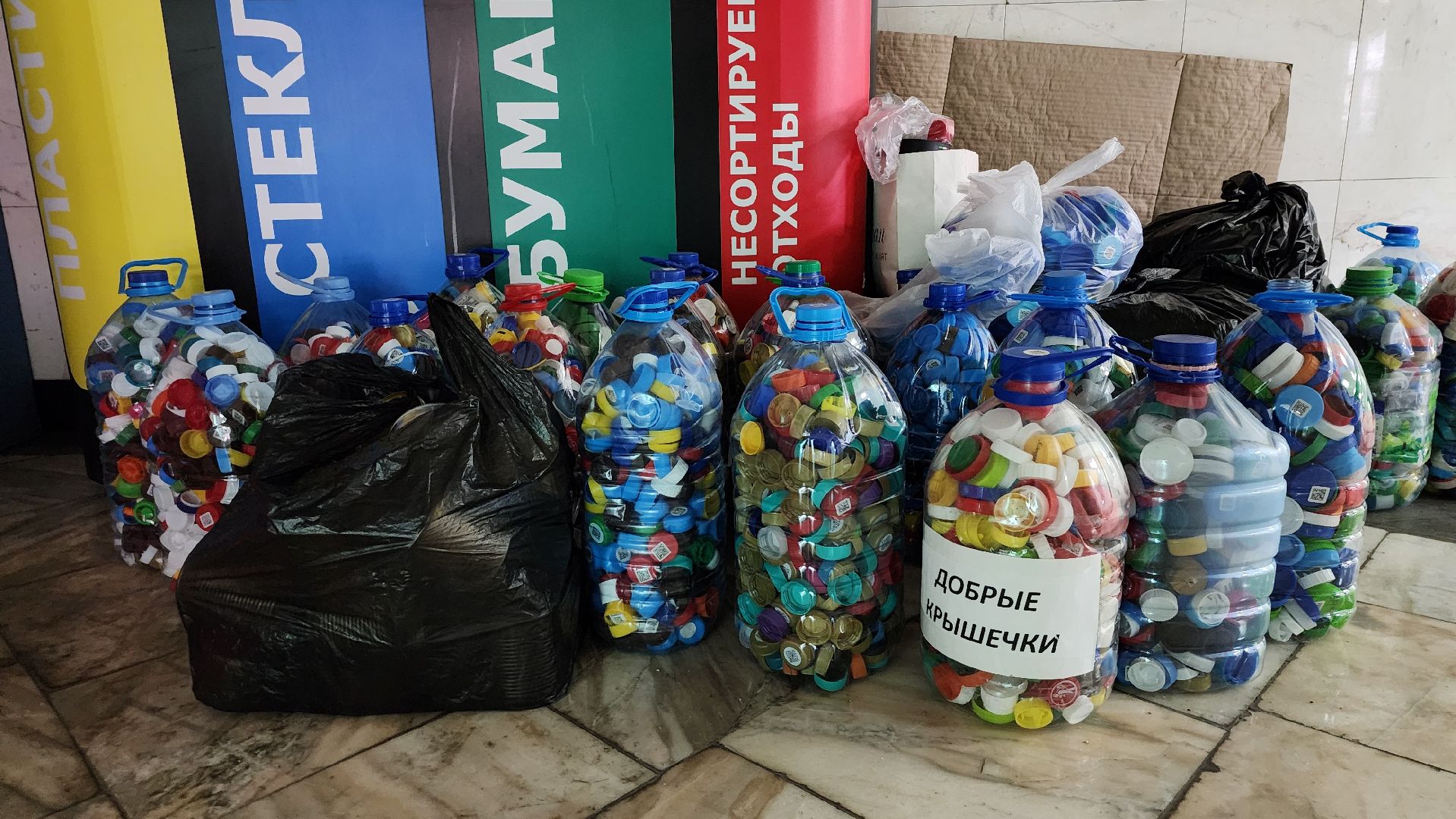 переработка пластика, акция Полезные крышечки, волонтеры, Ногинск, Богородский городской округ,