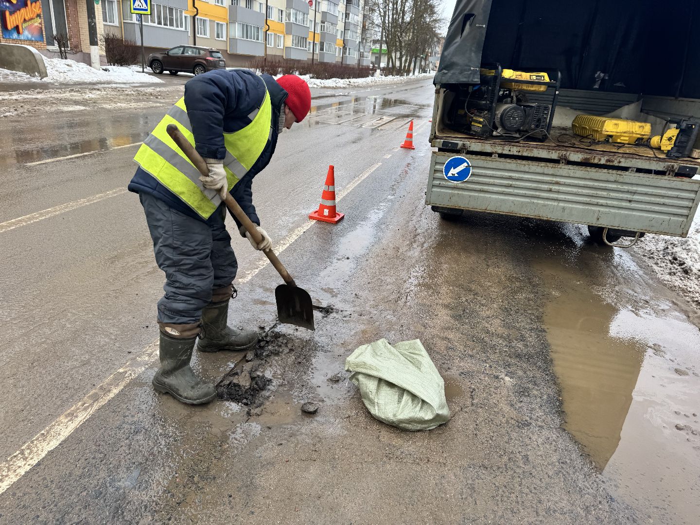 шаховская, ямочный ремонт, ямочный ремонт дорог, коммунальная служба, вертикалки,