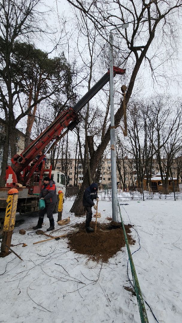 вертикалки, пушкино, опоры уличного освещения, детская площадка, светодиодные фонари, благоустройство,