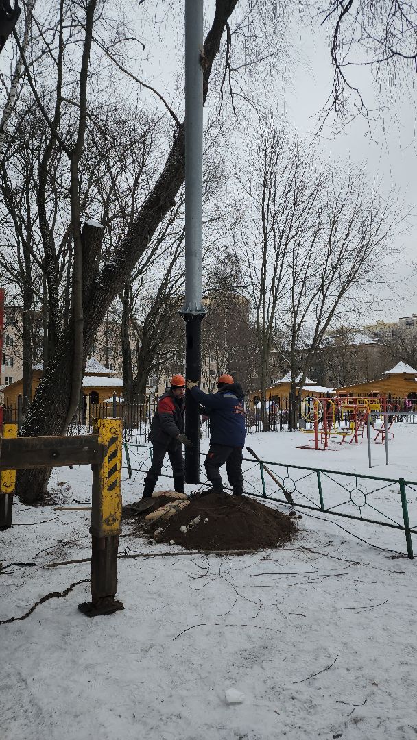 вертикалки, пушкино, опоры уличного освещения, детская площадка, светодиодные фонари, благоустройство,