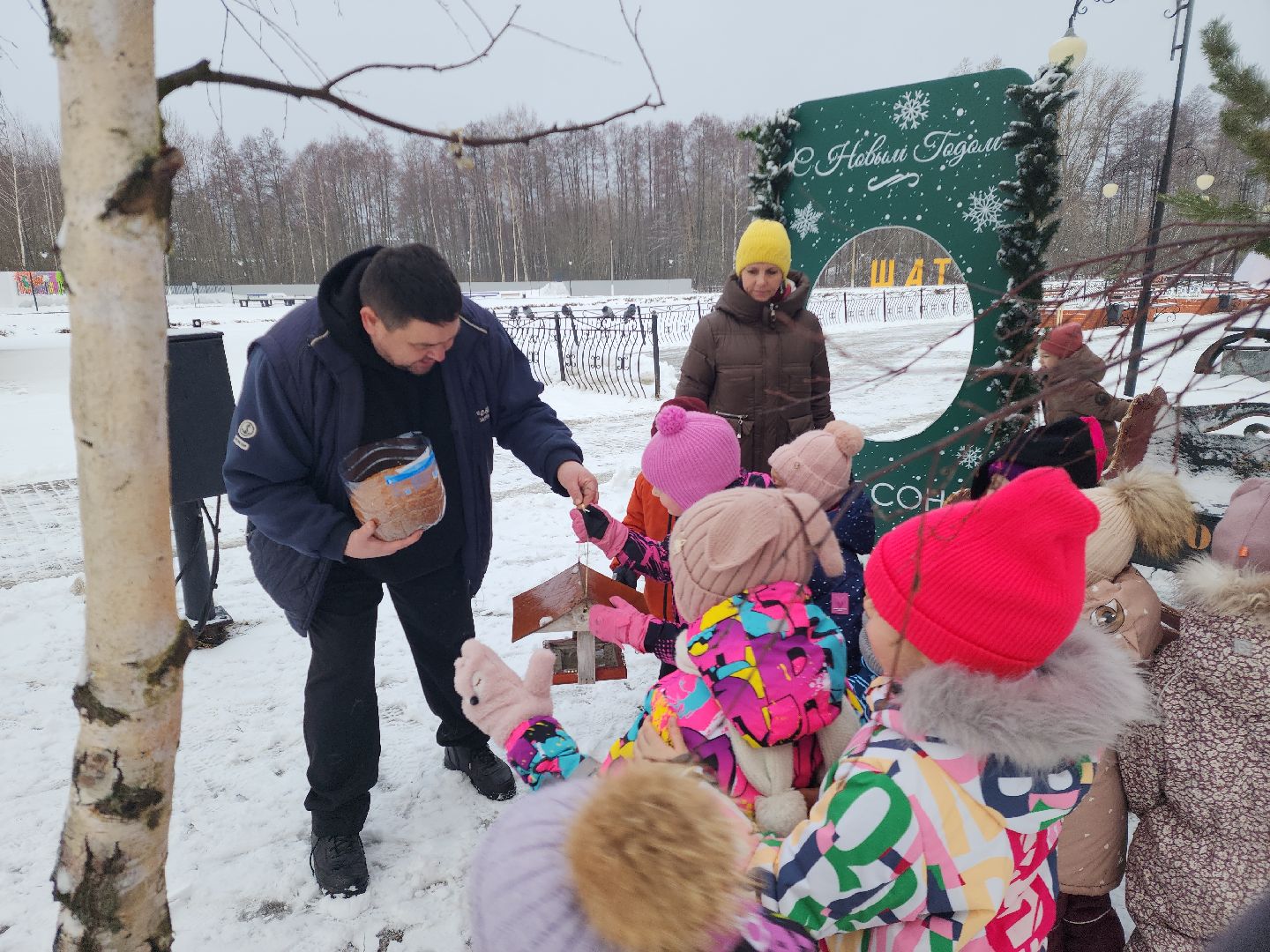 парк, птицы подмосковья, кормление птиц, акция в городском парке,