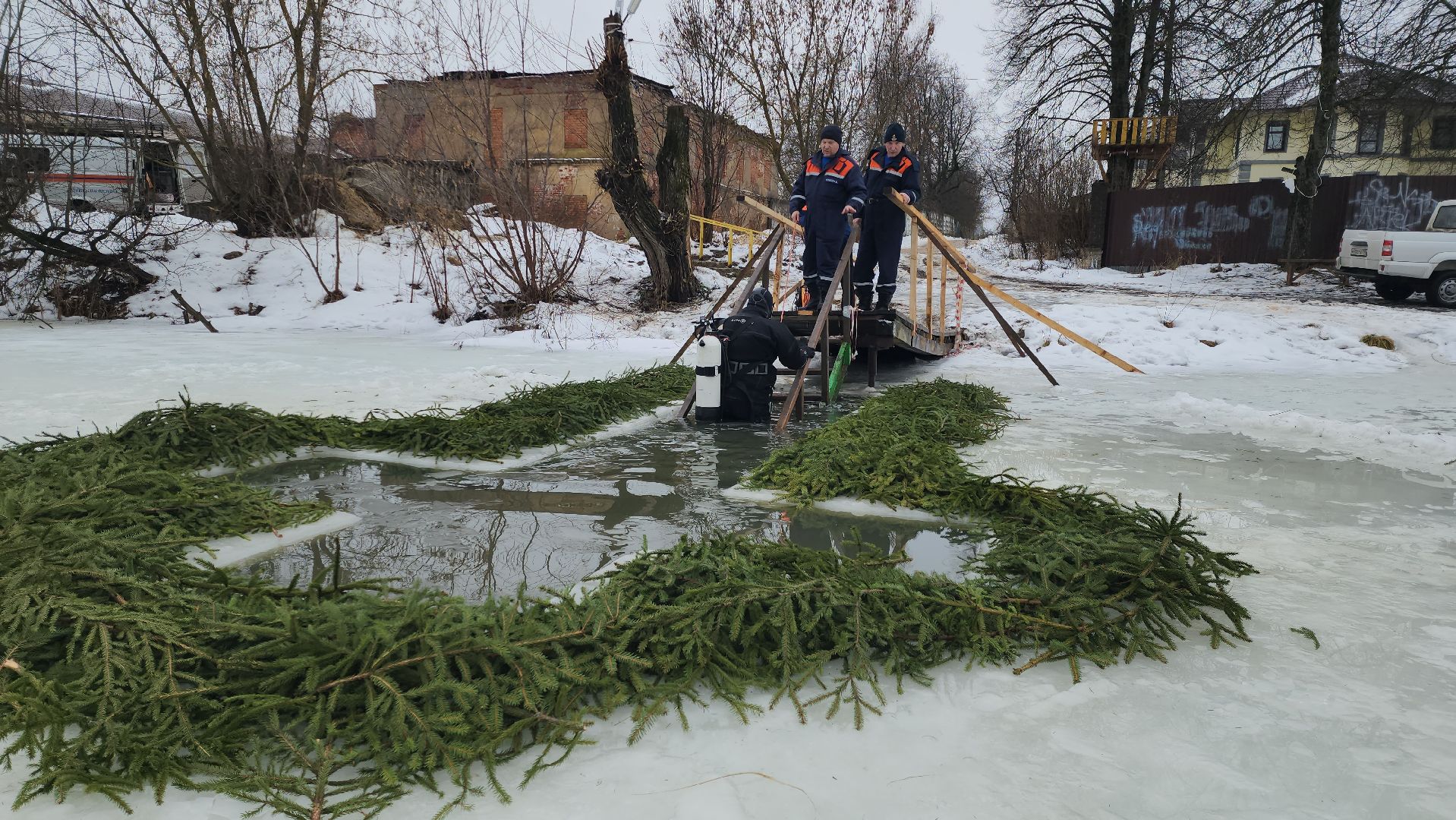 Купели, Дайверы, Мособлпожспас, МЧС, крещенские купания, Руза, Рузский округ, вертикалки,