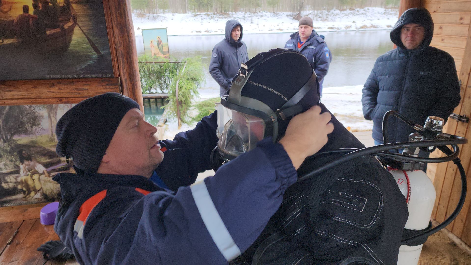 Купели, Дайверы, Мособлпожспас, МЧС, крещенские купания, Руза, Рузский округ, вертикалки,