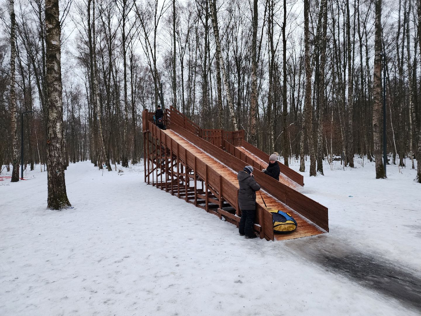 Чехов, микрорайон губернский, лесопарк, парковая зона отдыха, строительство, благоустройство, тюбинговые горки, программа Парки в лесу, губернатор московской области, вертикалки,