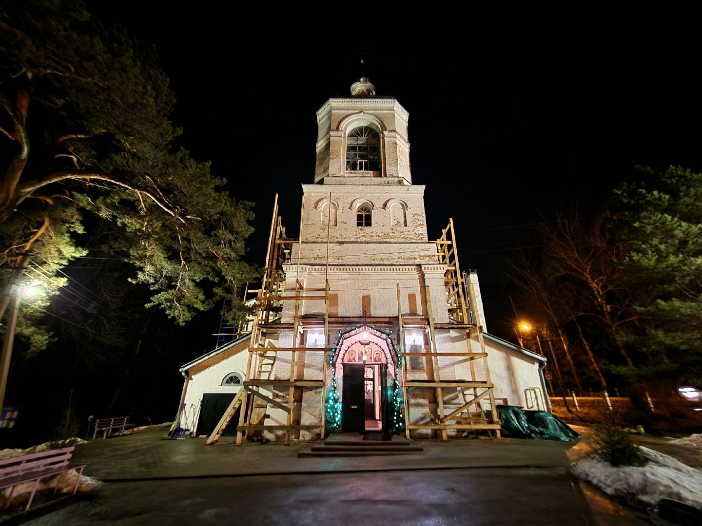 Чехов, деревня Ваулово, Троицкий храм, Крещение, крещенские купания, купель,