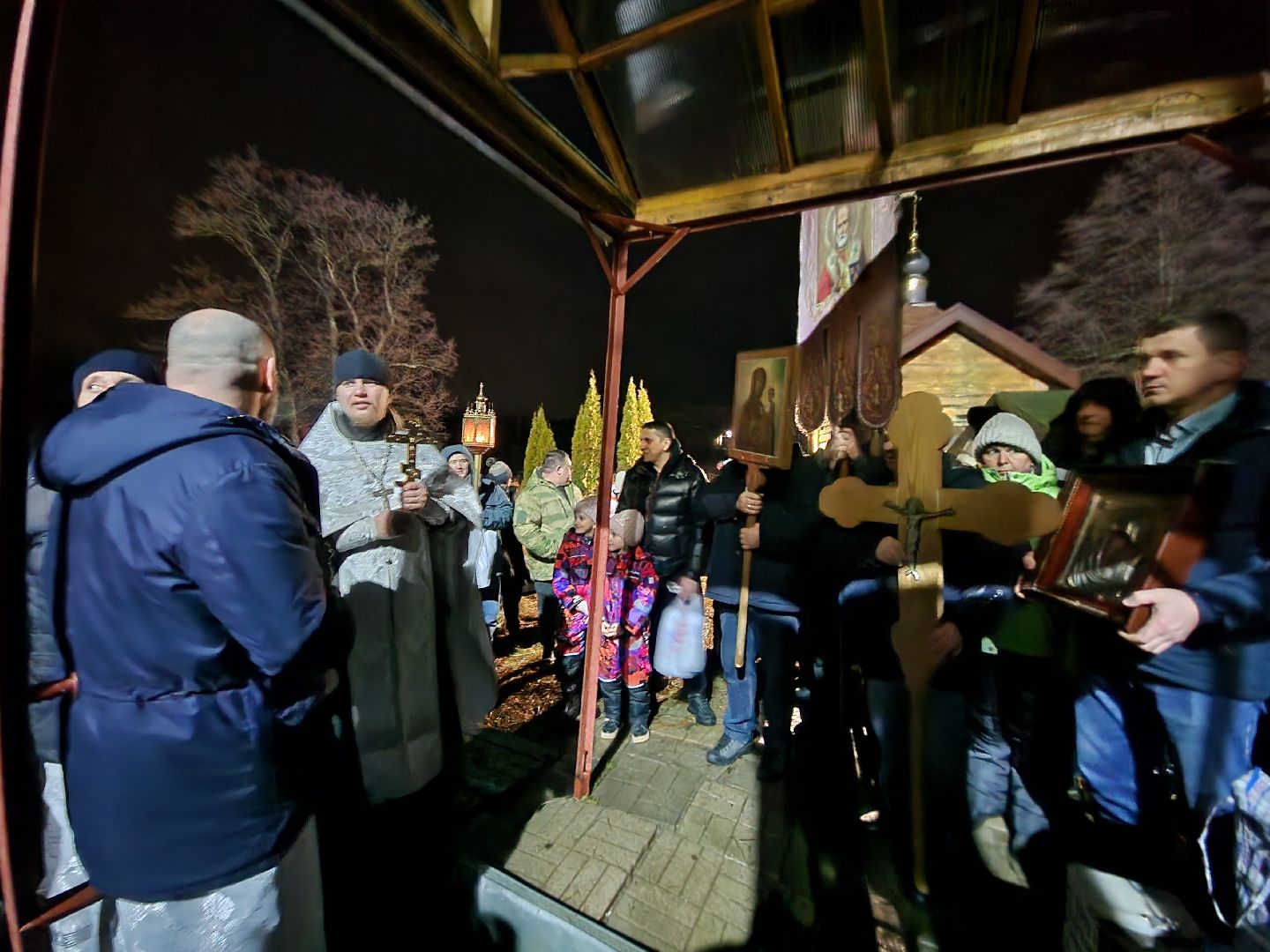 Чехов, деревня Ваулово, Троицкий храм, Крещение, крещенские купания, купель,