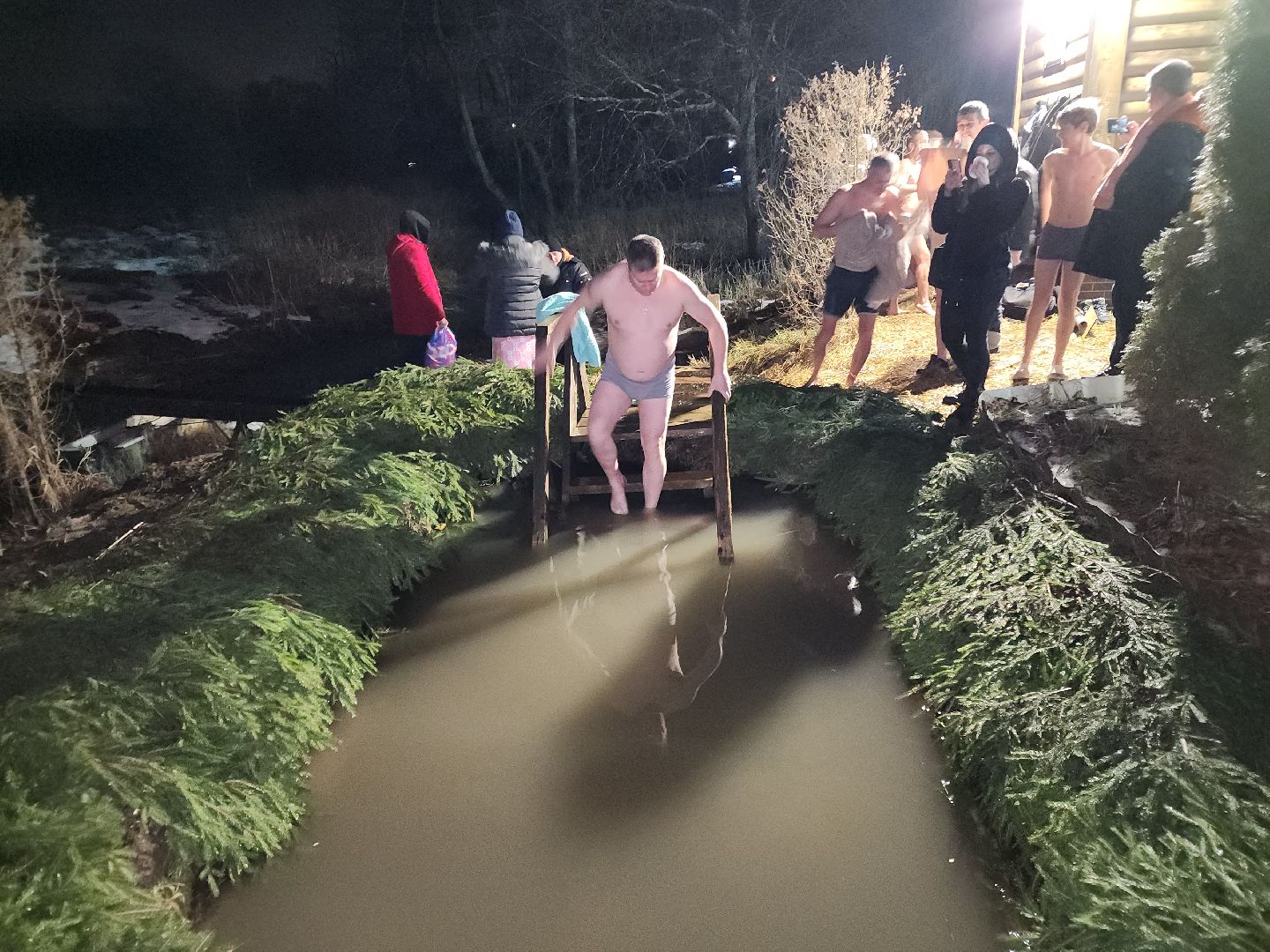 Чехов, деревня Ваулово, Троицкий храм, Крещение, крещенские купания, купель,