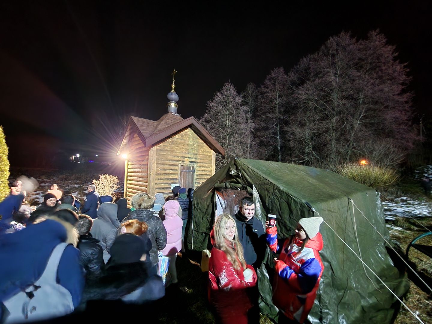 Чехов, деревня Ваулово, Троицкий храм, Крещение, крещенские купания, купель,