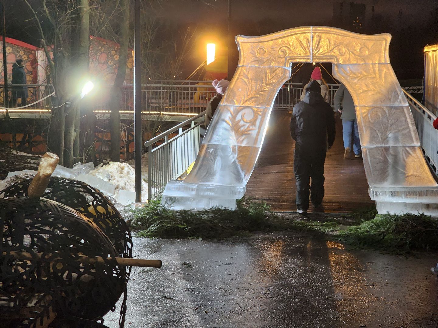 долгопрудный, крещение господне, ледяные фигуры, купели, арка, крестный ход,