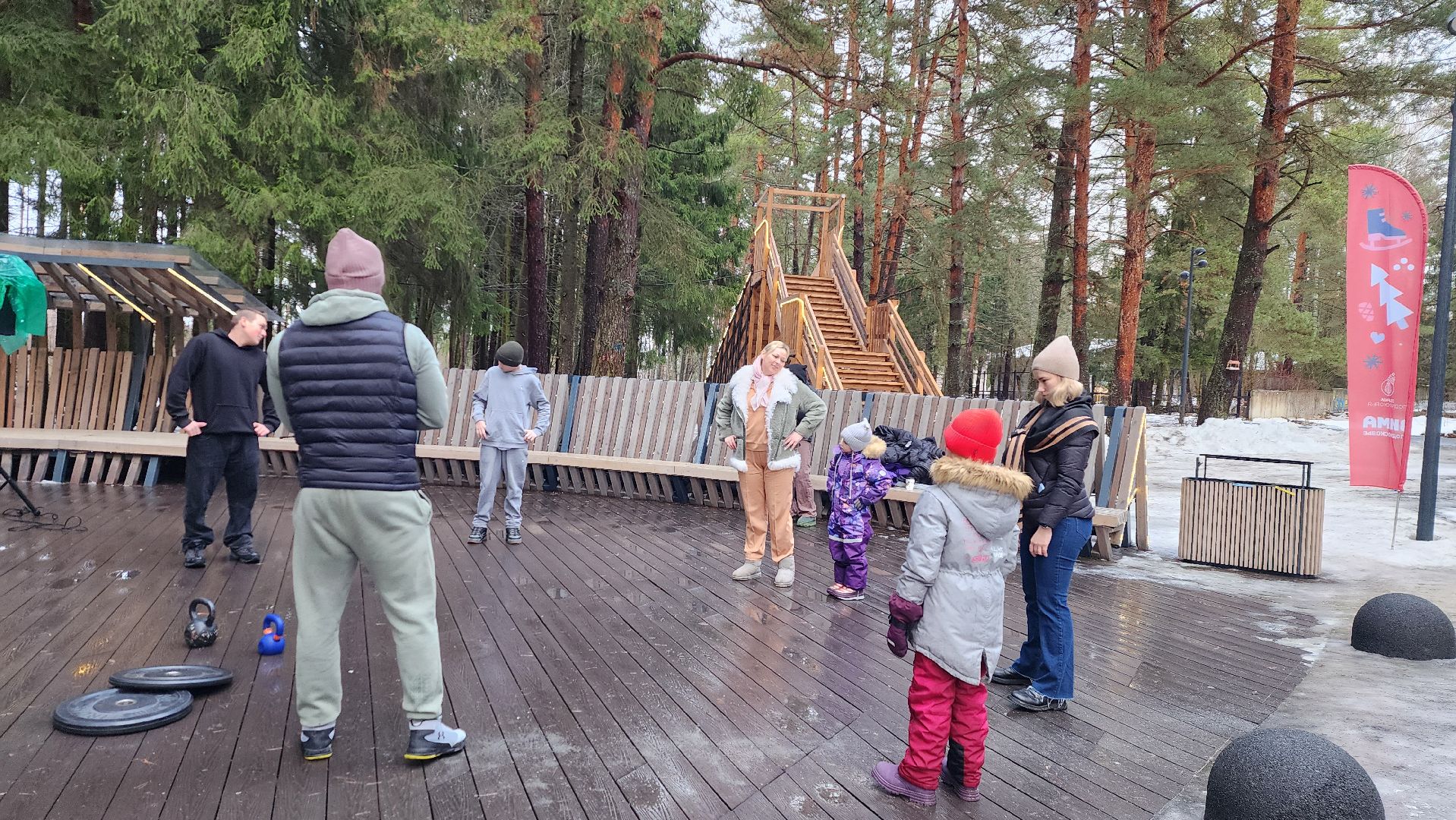 лесопарк, зима в подмосковье, фитнес, истра,