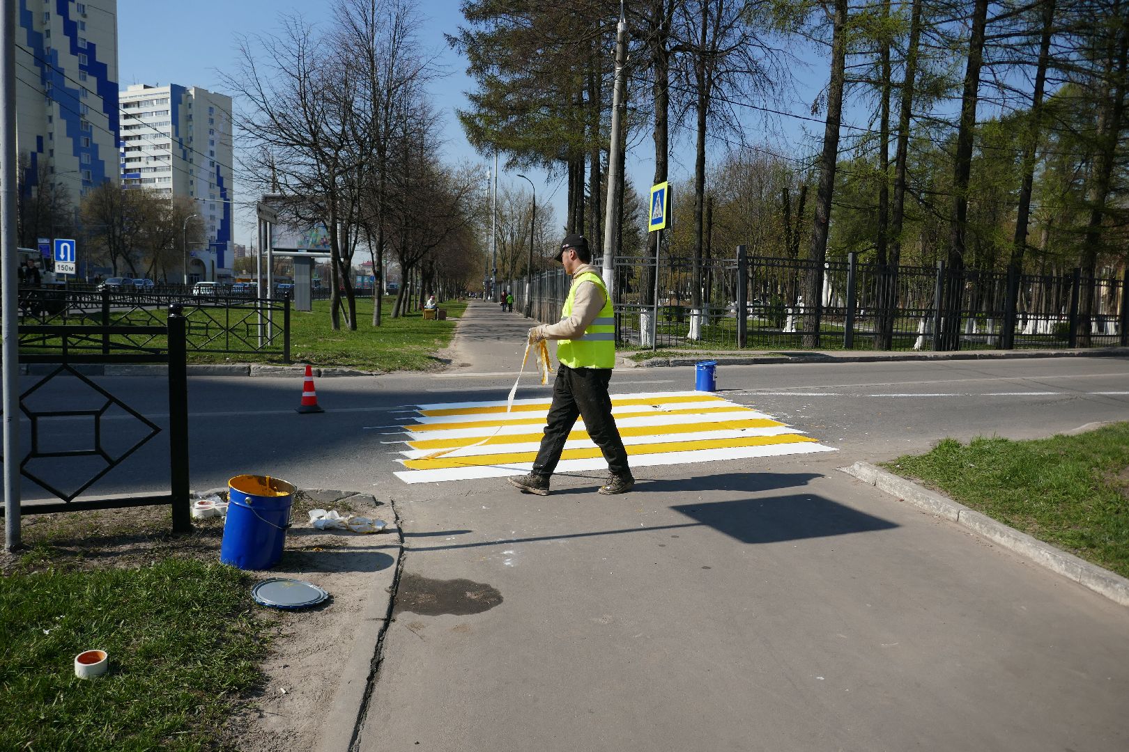 Подольск, зебра, дорожная разметка