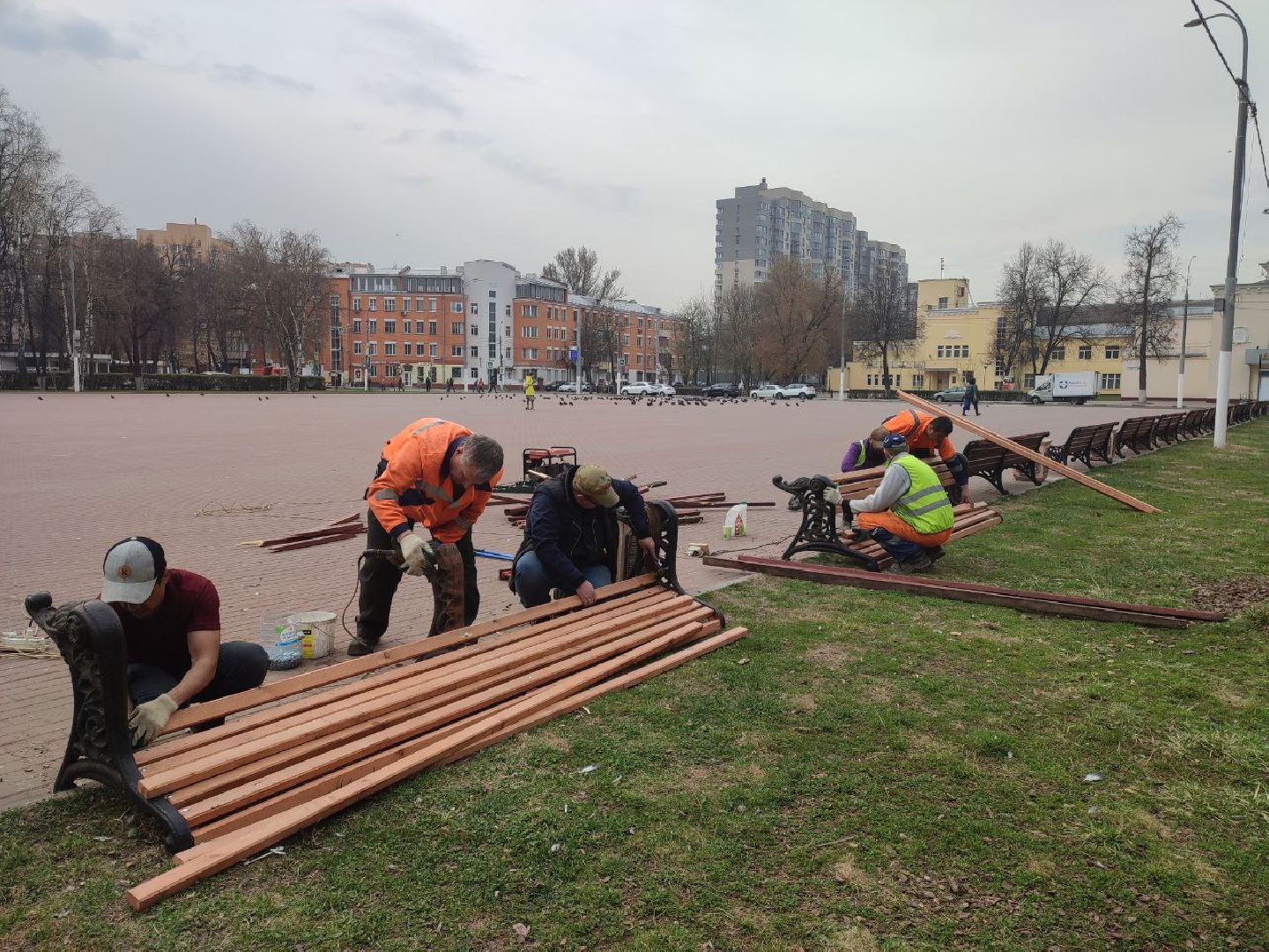 Подольск, благоустройство, скамейки