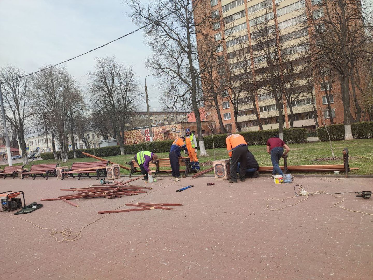 Подольск, благоустройство, скамейки