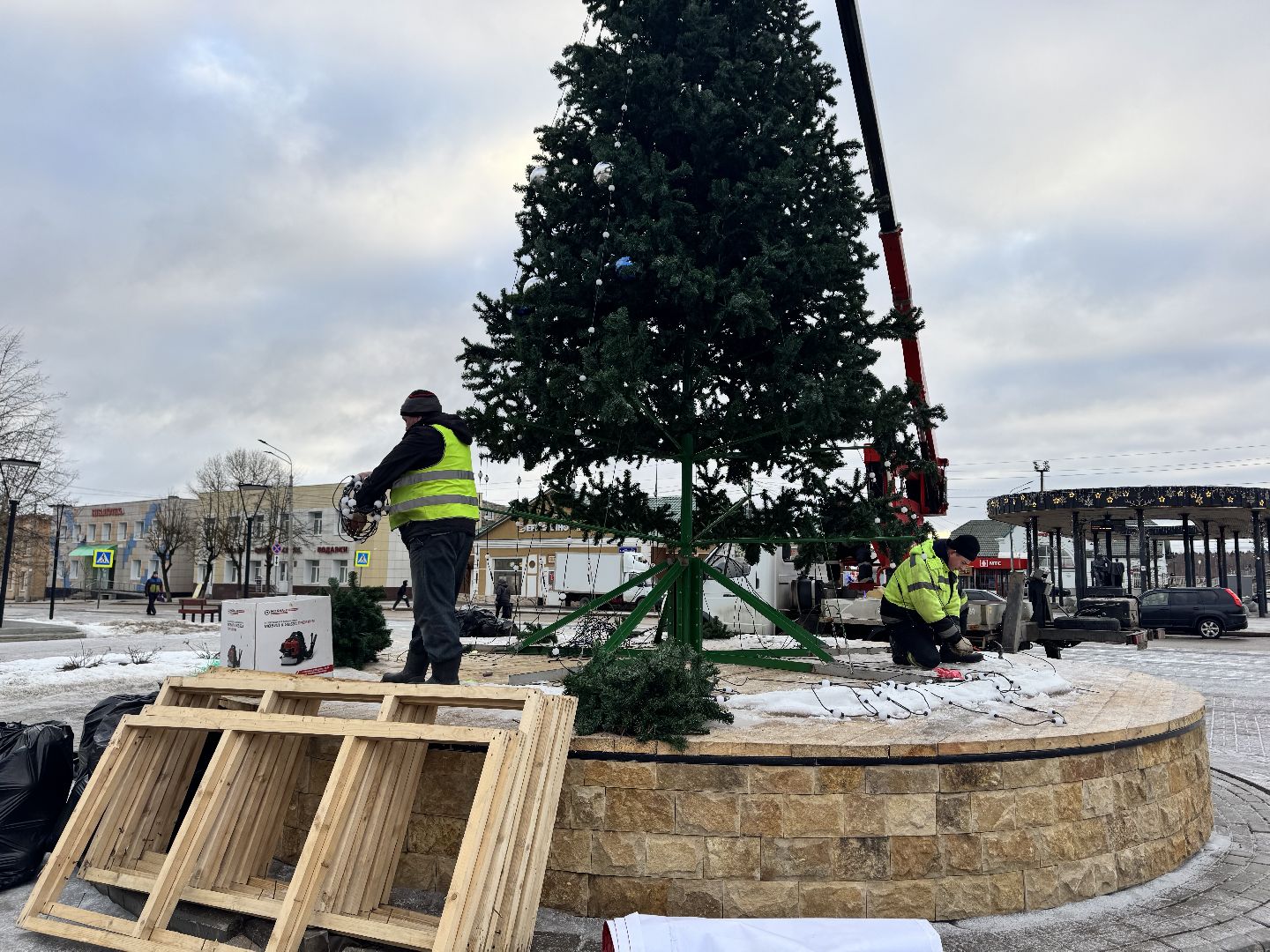 шаховская, разборка елки, ёлка, благоустойство, вертикалки,