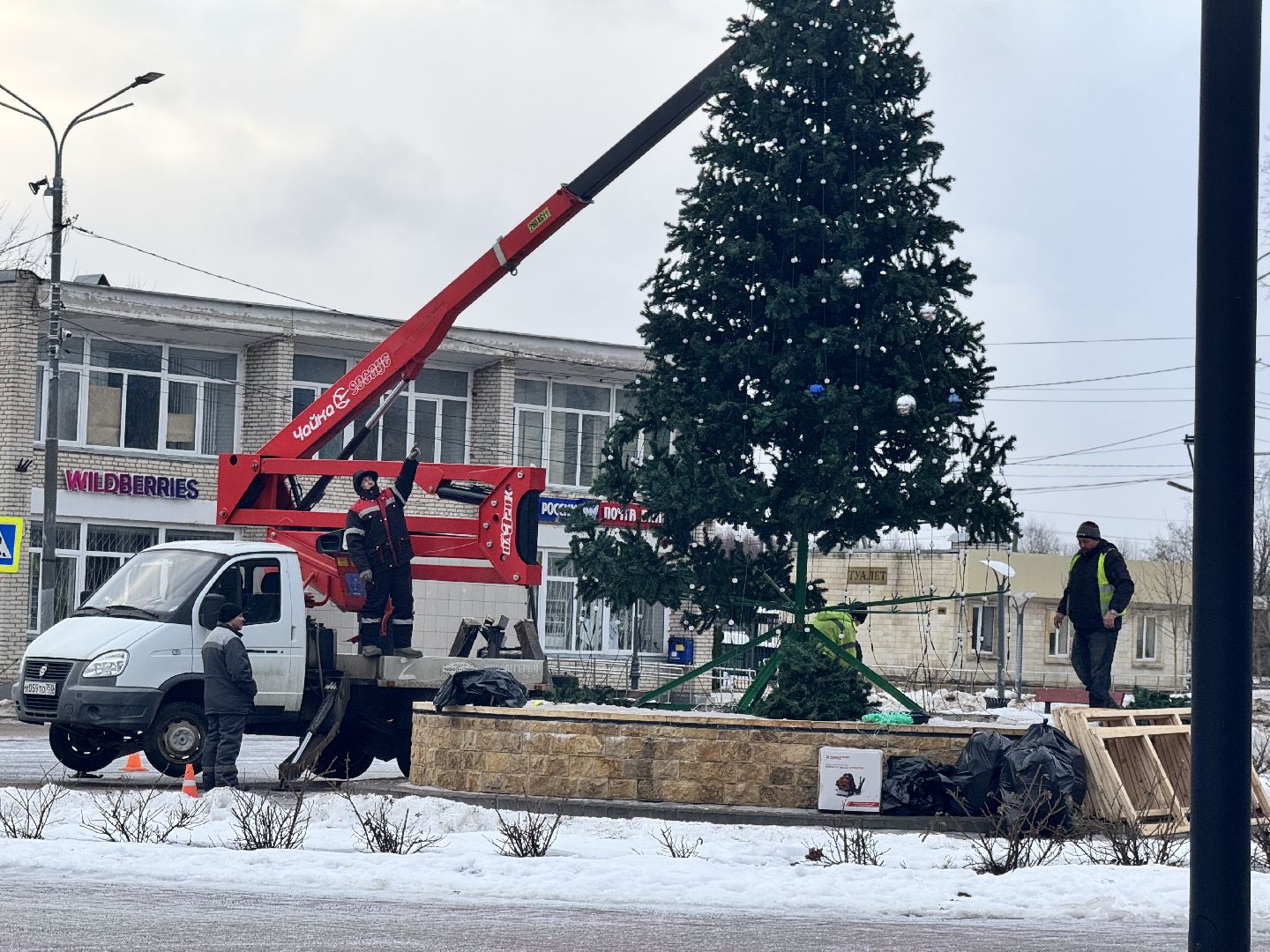 шаховская, разборка елки, ёлка, благоустойство, вертикалки,