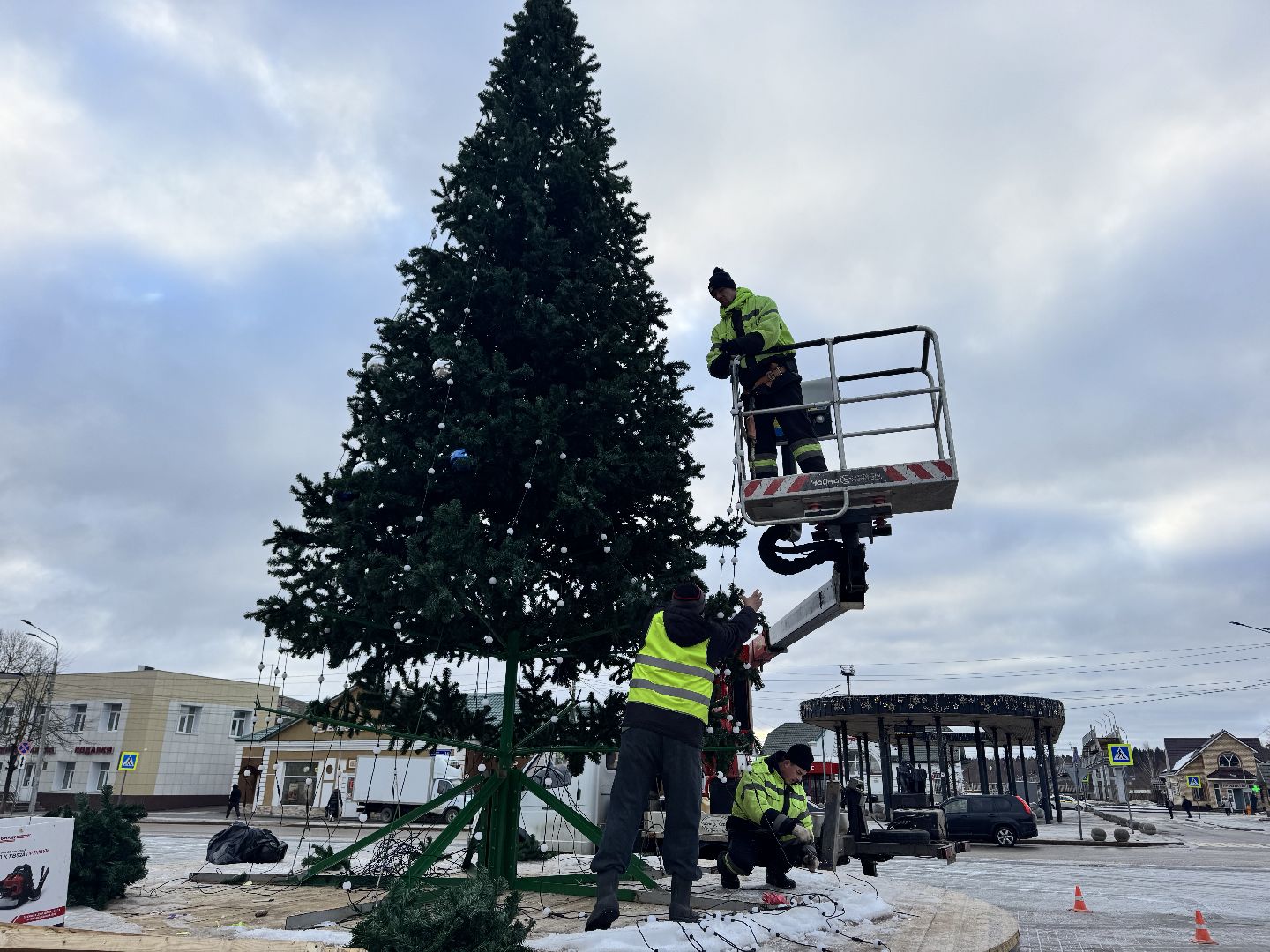 шаховская, разборка елки, ёлка, благоустойство, вертикалки,