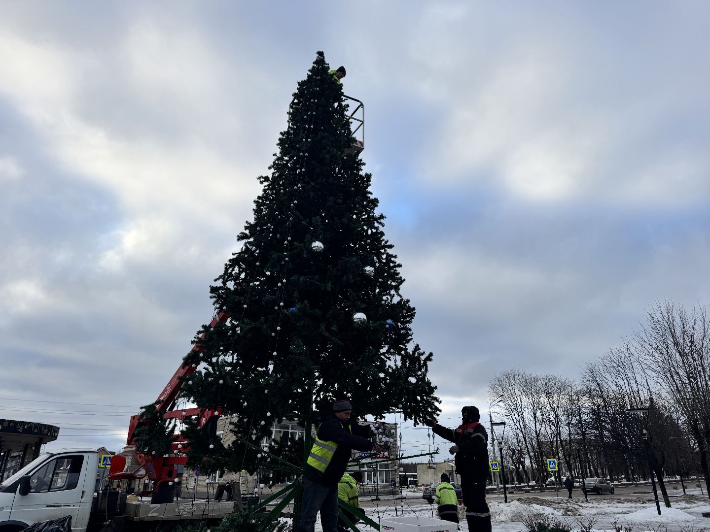 шаховская, разборка елки, ёлка, благоустойство, вертикалки,