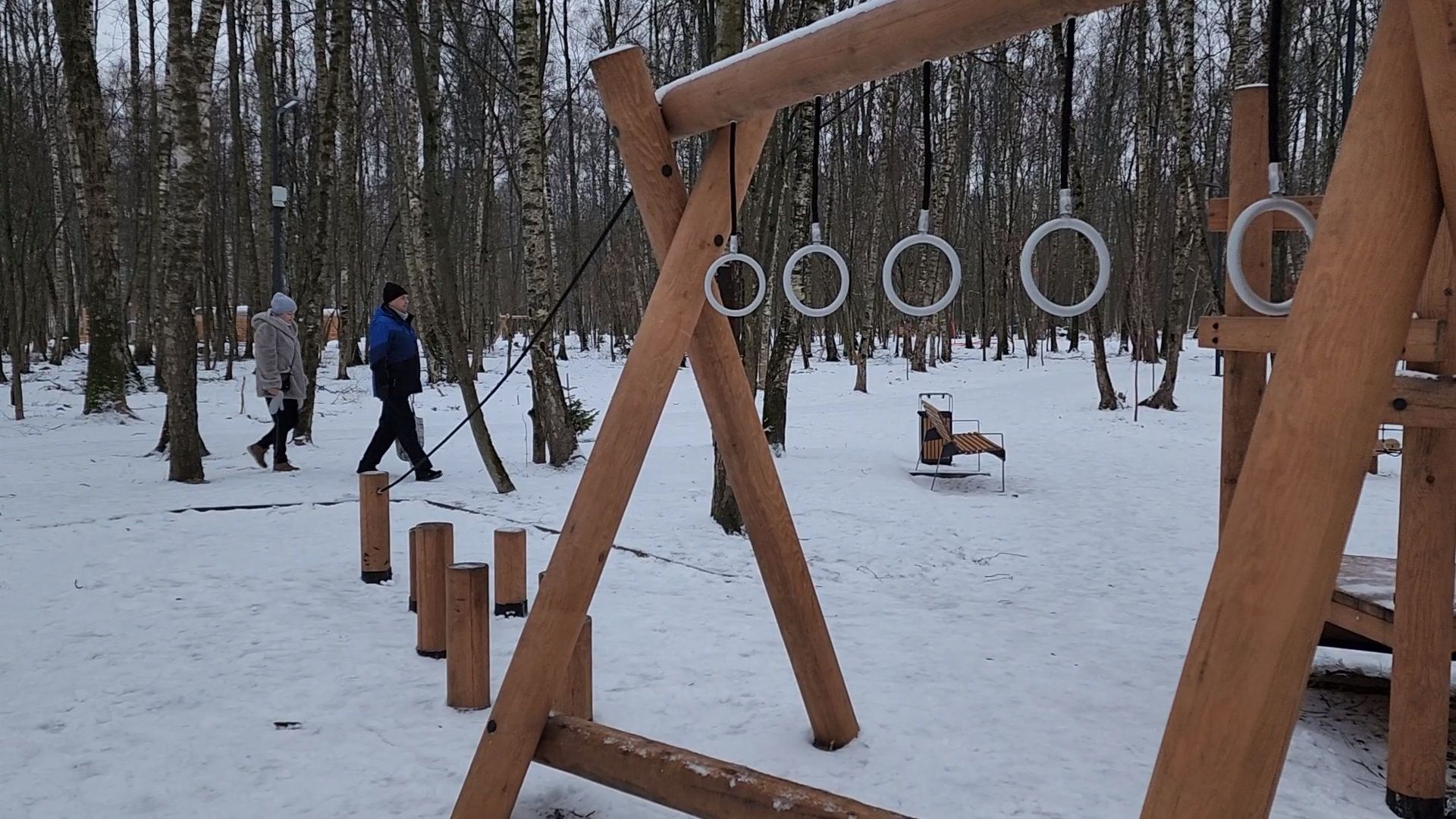 Чехов, микрорайон Губернский, лесопарк, зона отдыха, благоустройство, тренажёры, вертикалки,