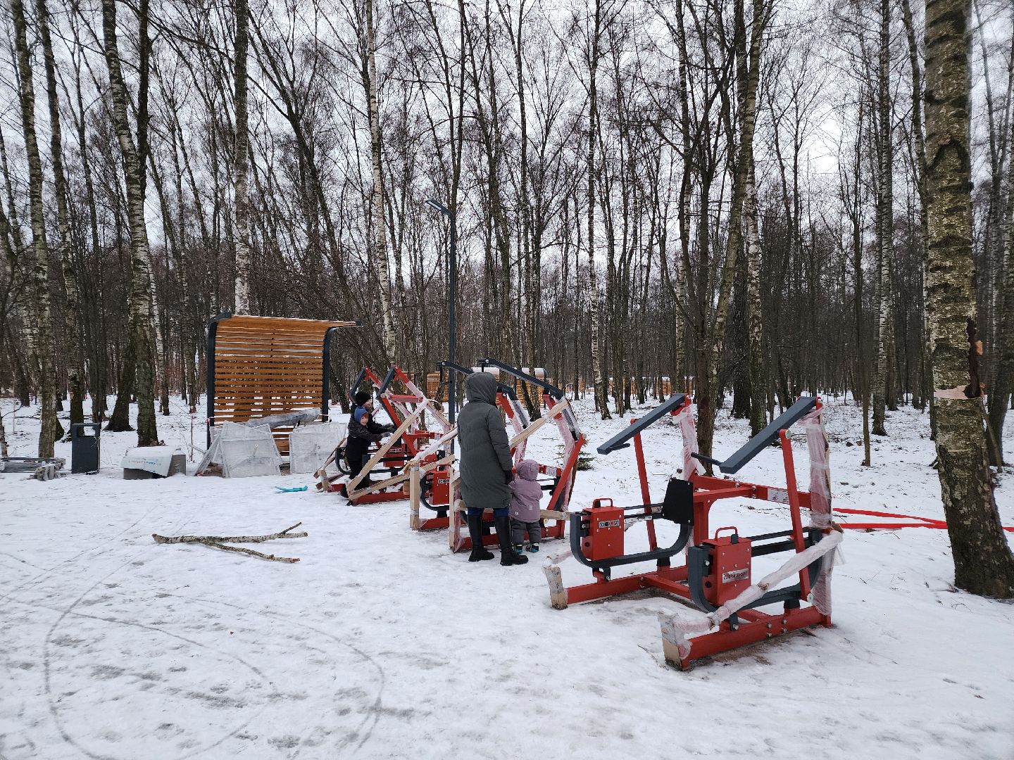 Чехов, микрорайон Губернский, лесопарк, зона отдыха, благоустройство, тренажёры, вертикалки,