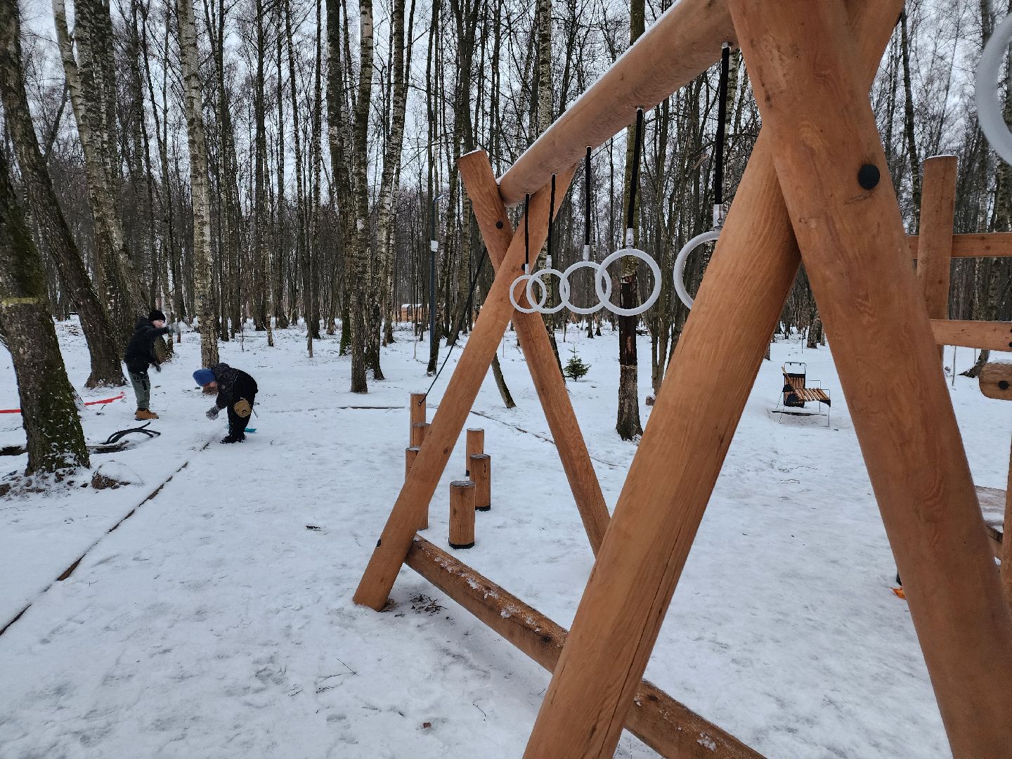Чехов, микрорайон Губернский, лесопарк, зона отдыха, благоустройство, тренажёры, вертикалки,