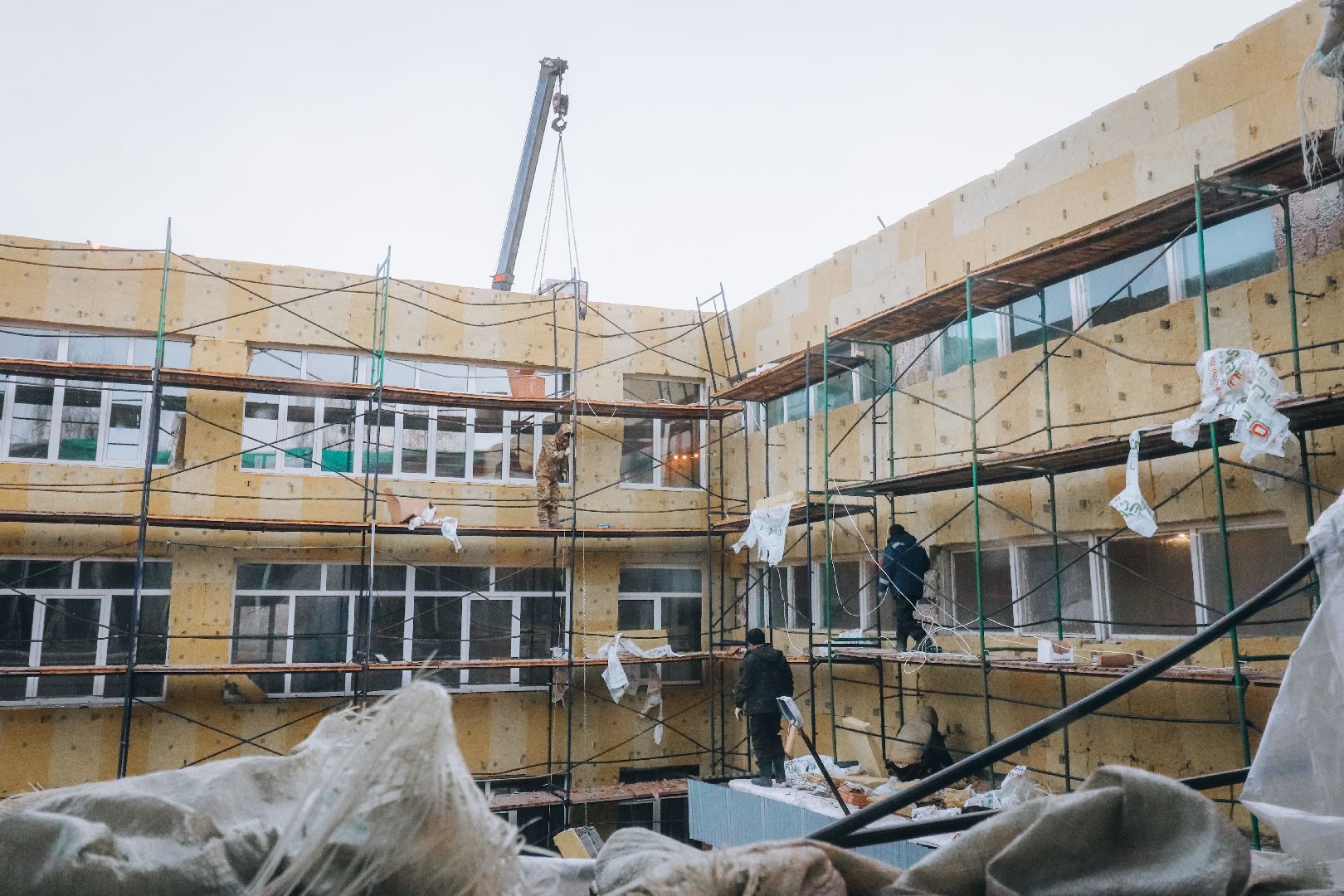 Клин, общество, строительство, ремонт школы,