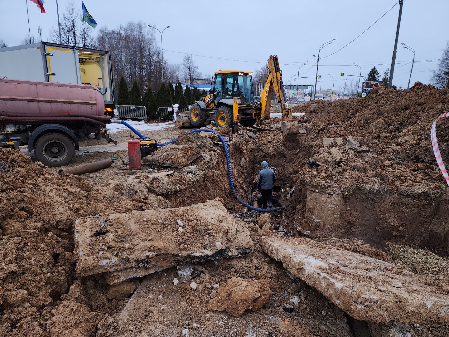 Жкх, коммунальная авария, руза, рузский муниципальный округ, устранение коммунальной аварии, московская область,