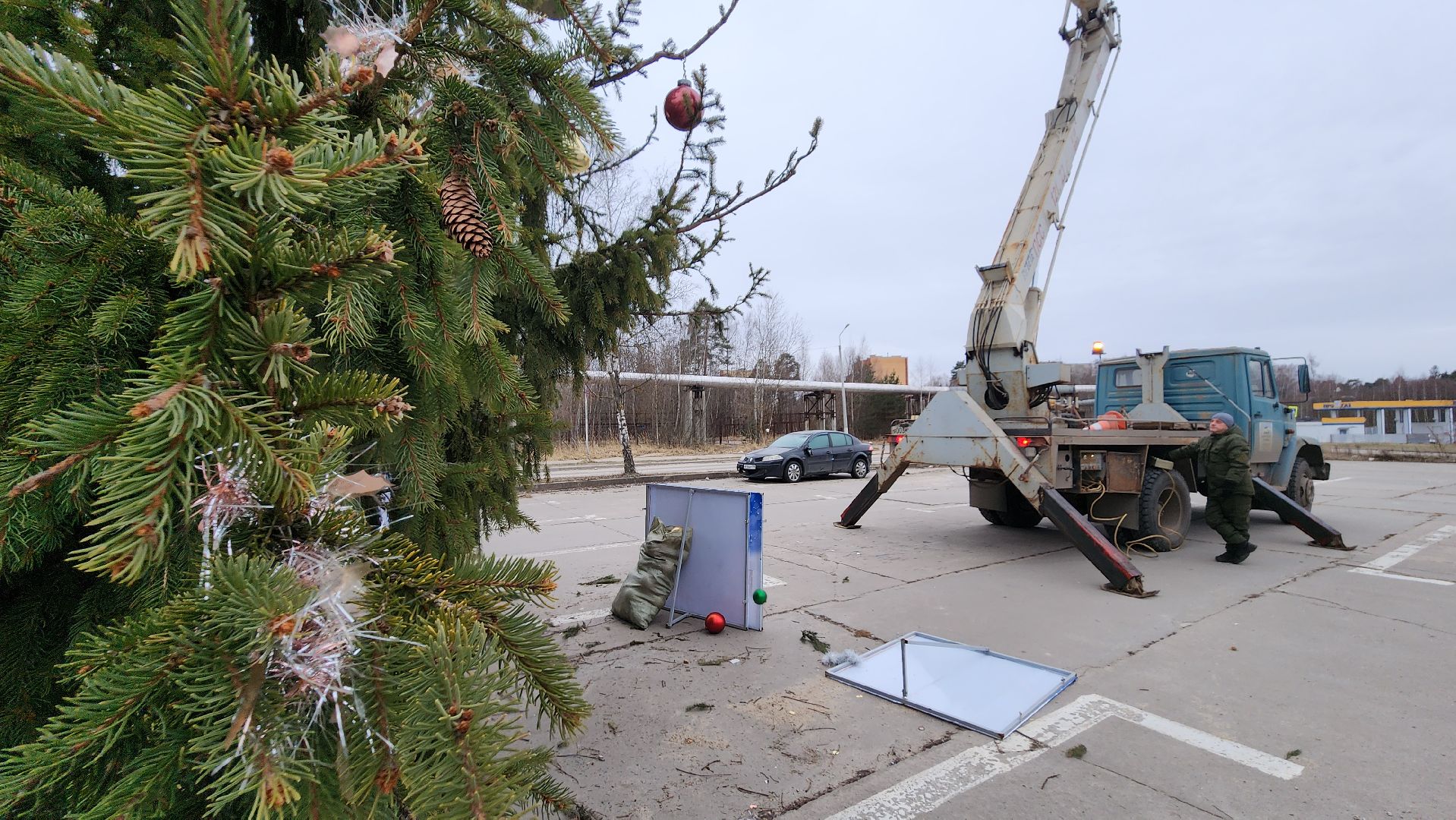 Елка, комбинат благоустройства, Протвино, вертикалки,