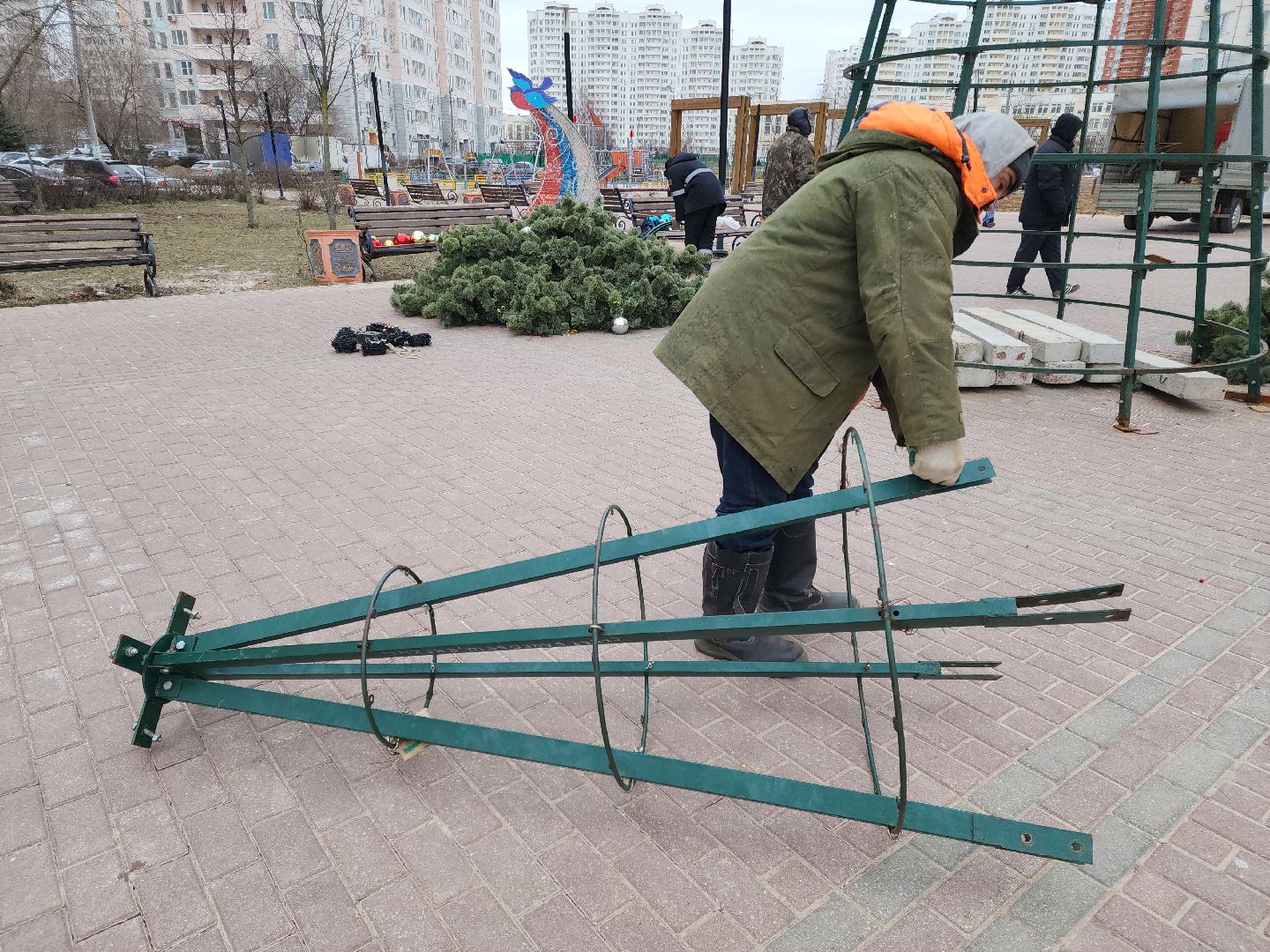 Подольск, Новогодняя елка, благоустройство, вертикалки,