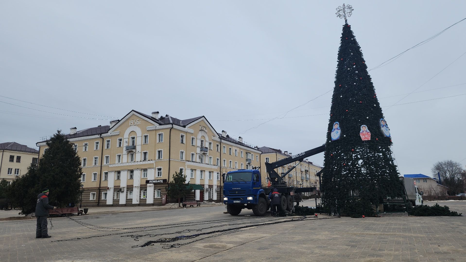 благоустройство, новогодняя елка, Лосино-Петровский,