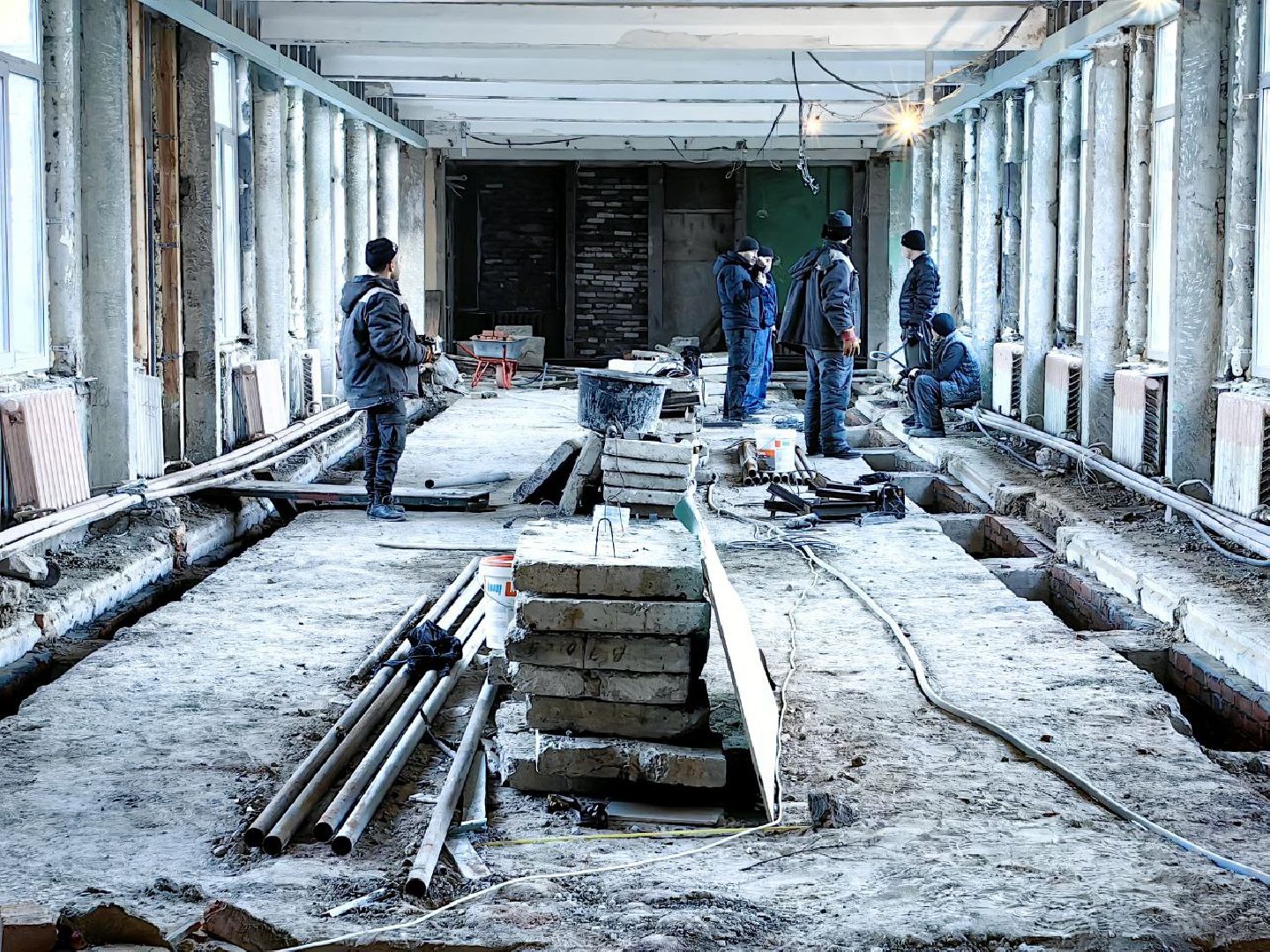 капистальный ремонт, школа, здание, Строительство, демонтаж, вертикалки,