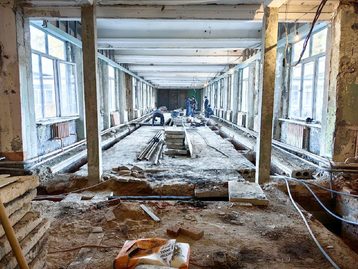 капистальный ремонт, школа, здание, Строительство, демонтаж, вертикалки,