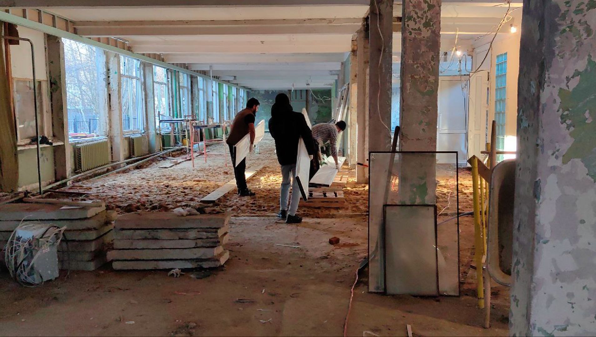 капистальный ремонт, школа, здание, Строительство, демонтаж, вертикалки,