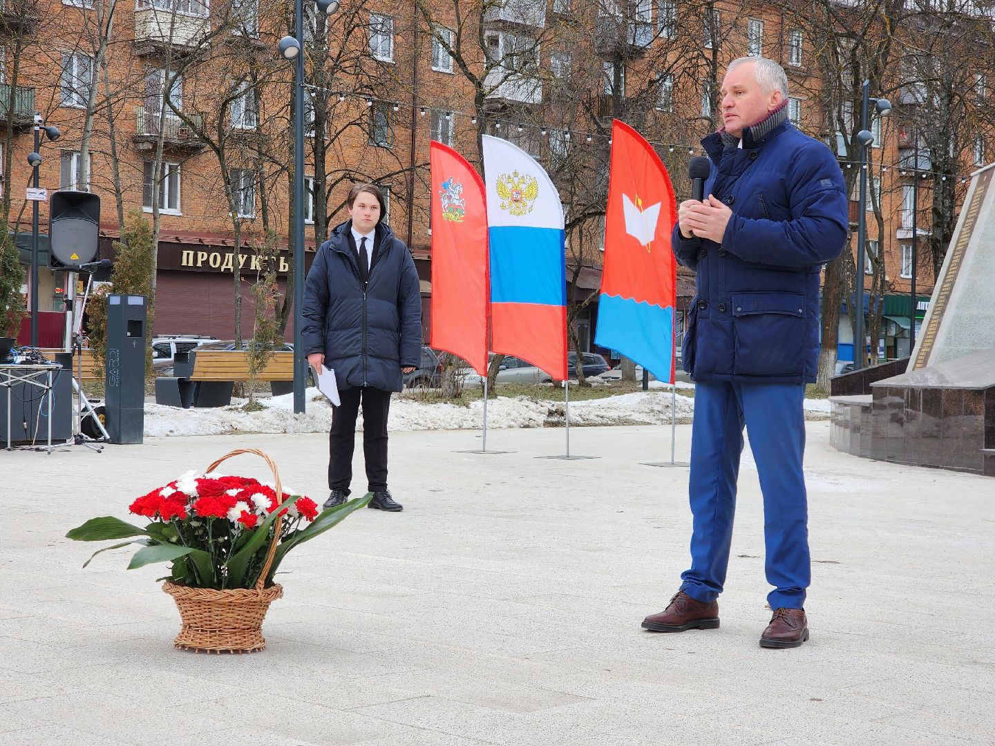 вов, митинг памяти, освобождение московской области, возложение цветов, фрязино,