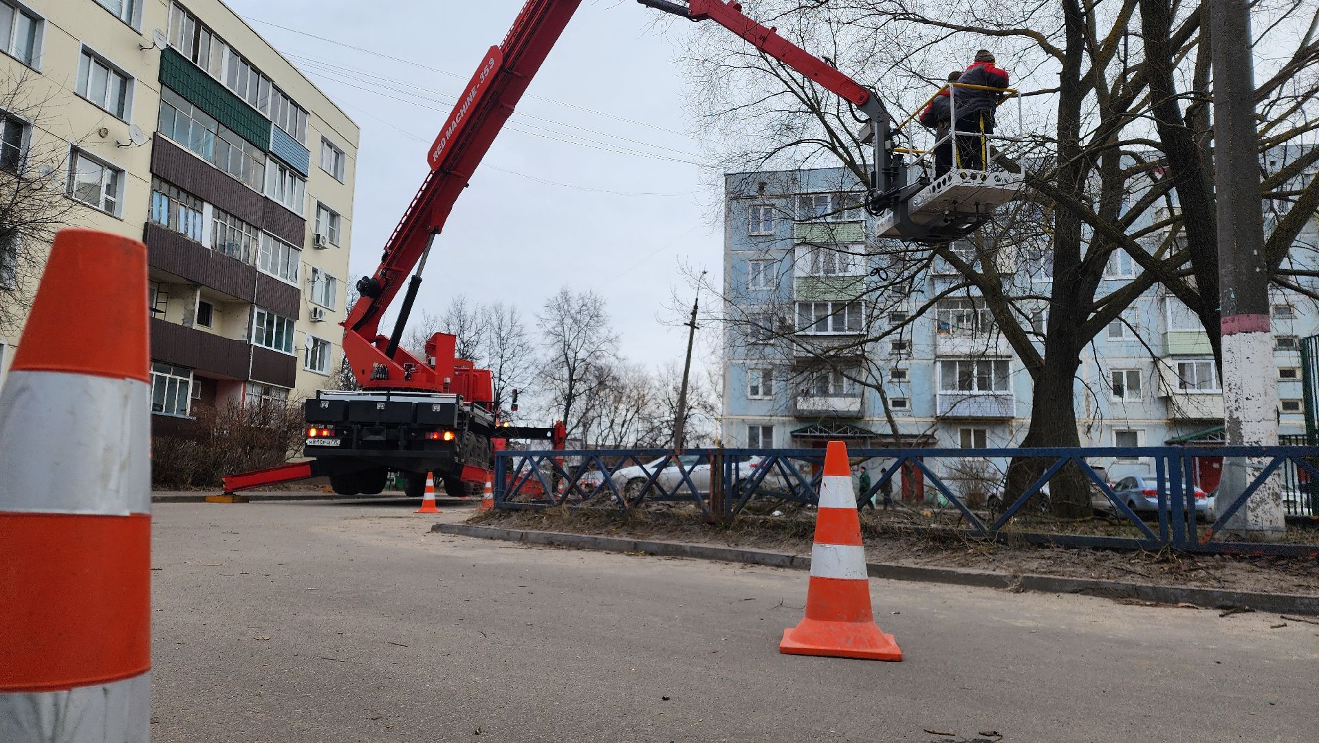 Бронницы, мбу благоустройство, спиливание веток, вертикалки,