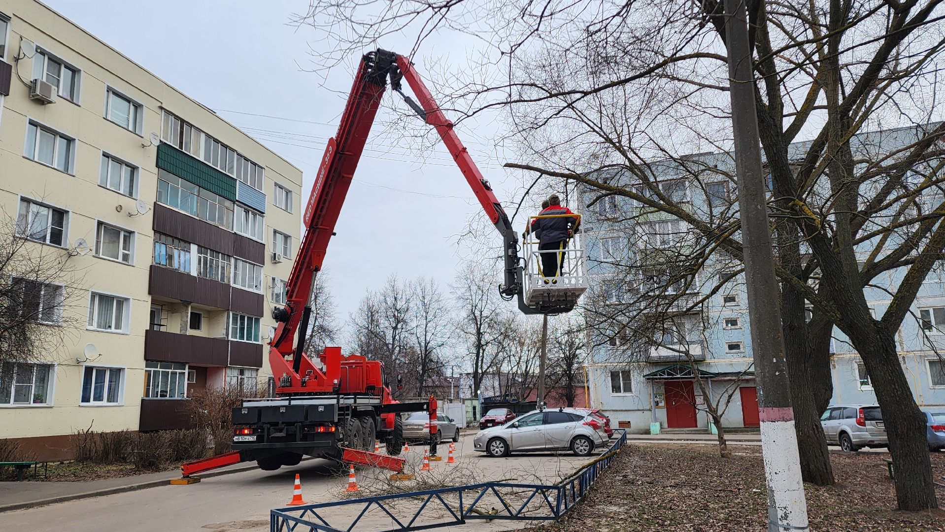 Бронницы, мбу благоустройство, спиливание веток, вертикалки,