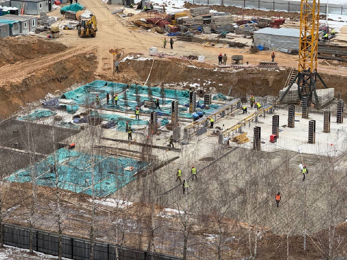 фок с бассейном, Лобня, Строительство, вертикалки,