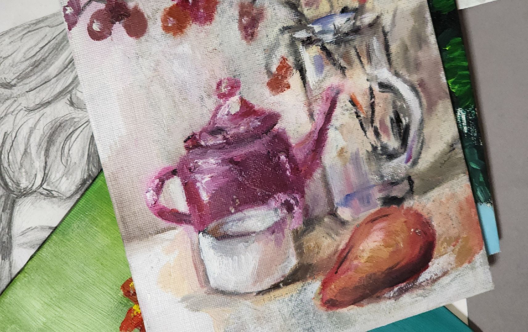 художница, картины, студент,