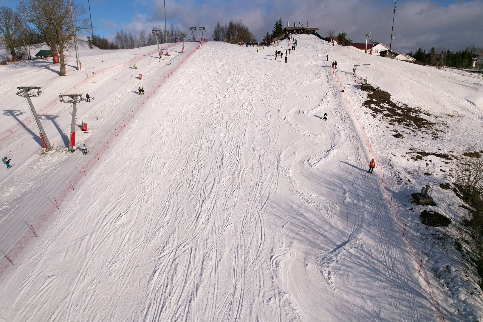 видео с коптера, горнолыжный спорт, дмитров,