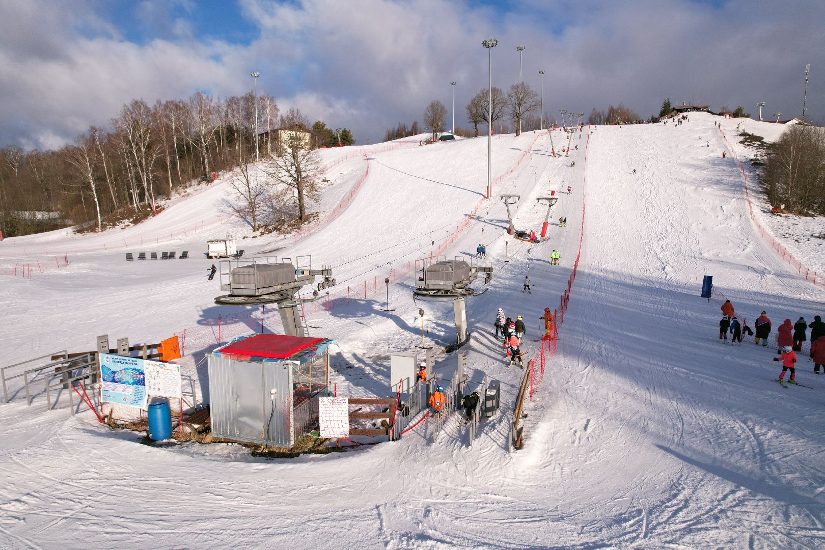 видео с коптера, горнолыжный спорт, дмитров,